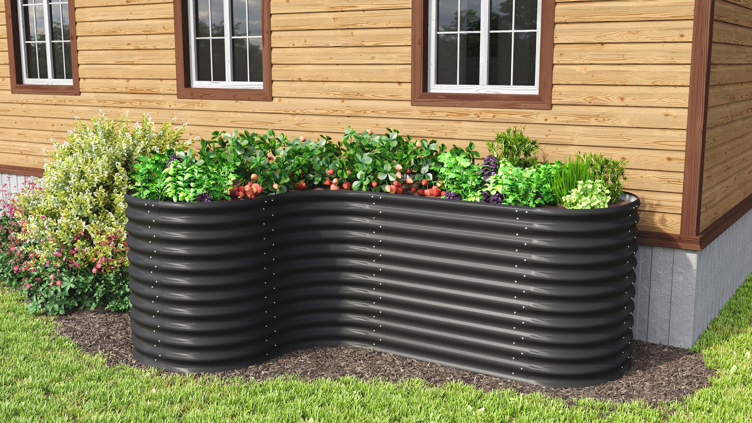 Vitavia Hochbeet »Erweiterung Curve 858«, BxTxH: 80x80x86 cm, schwarz