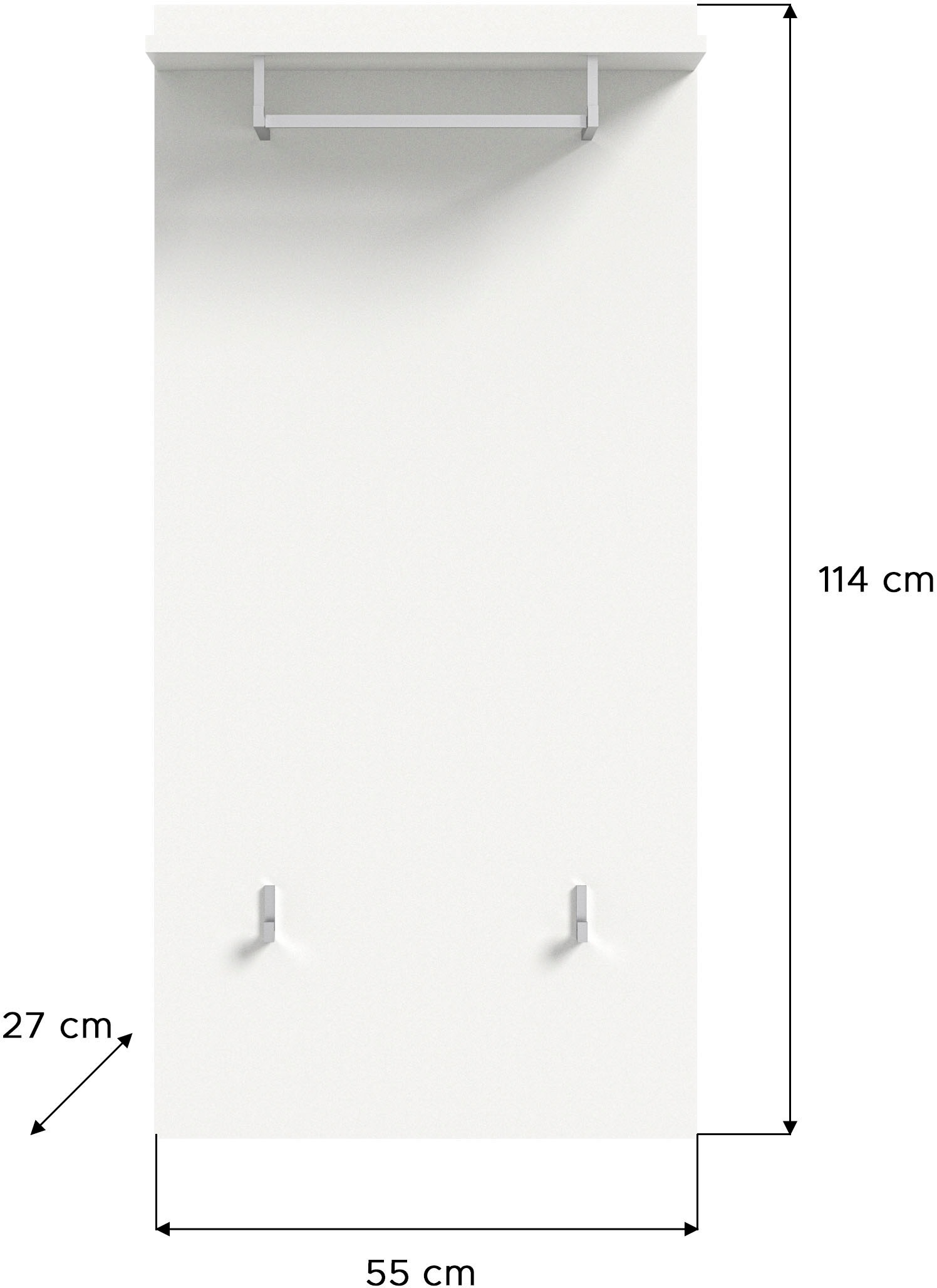 INOSIGN Garderoben-Set »Valge, Breite 110 cm, 4-teiliges Set, bestehend aus:«, (4 St.), Sitzbank, Garderobenpaneel, Schuhschrank und Garderobenspiegel