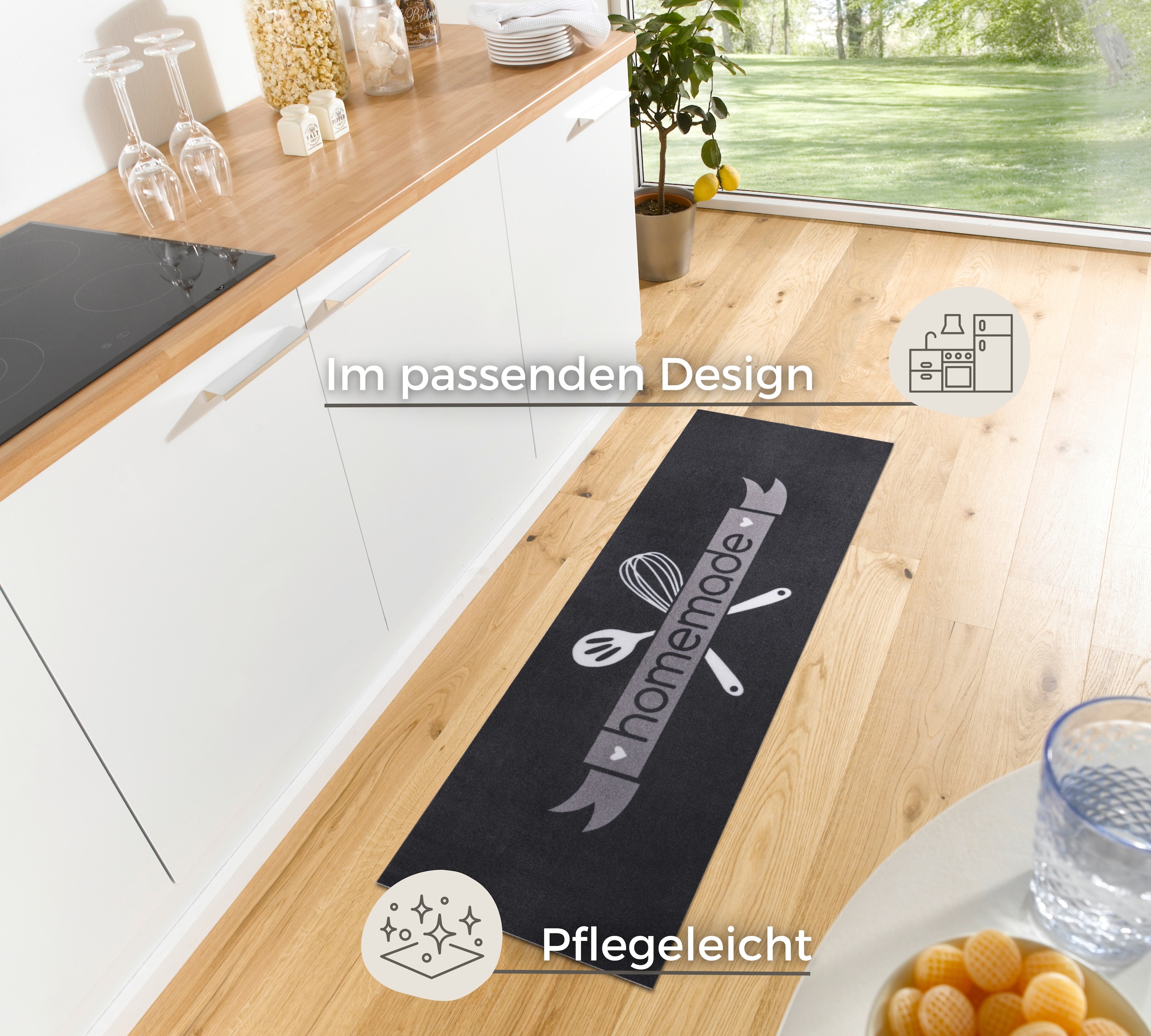 HANSE Home Küchenläufer »Homemade Kitchen«, rechteckig, 3 mm Höhe, Läufer, Rutschfest, Küchenteppich, Küche, Teppich, Pflegeleicht