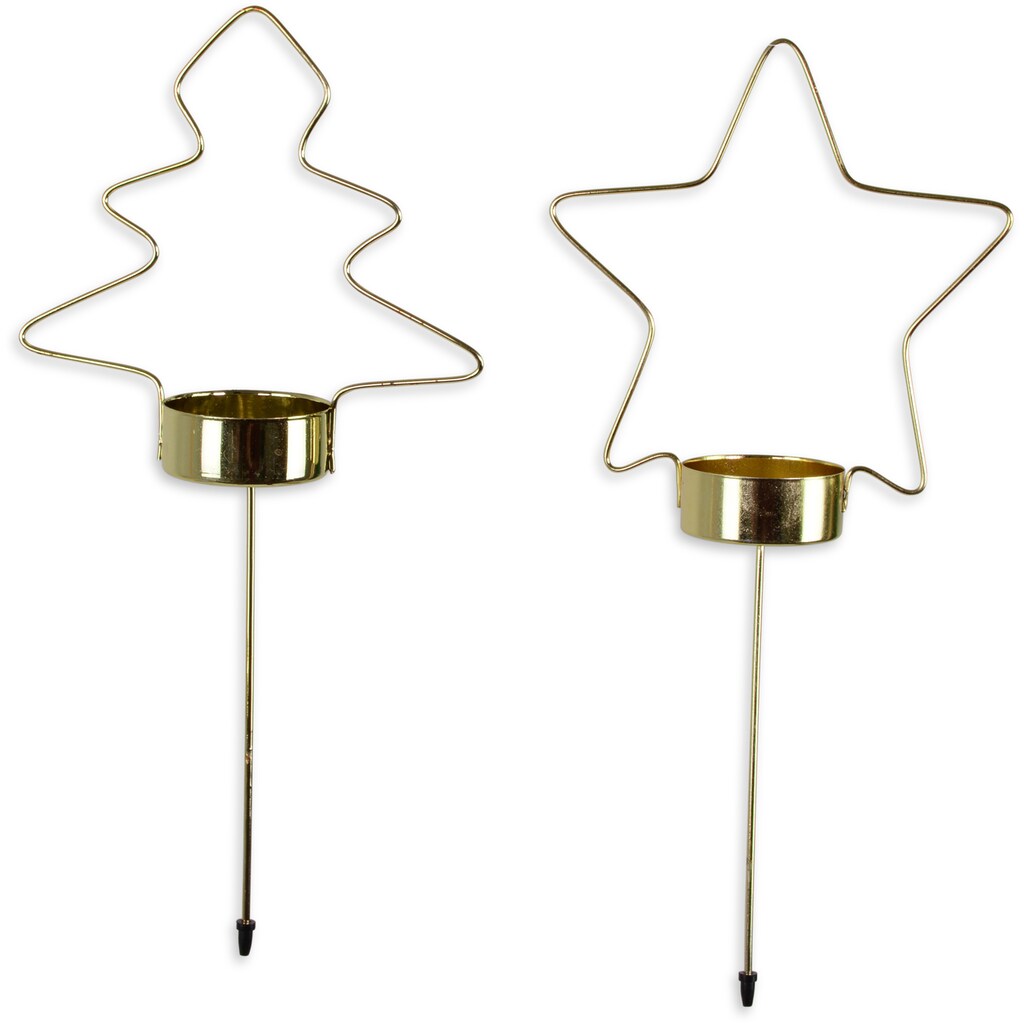 RIFFELMACHER & WEINBERGER Teelichthalter »Weihnachtsdeko«, (Set, 8 St., aus Sternen und Bäumen)