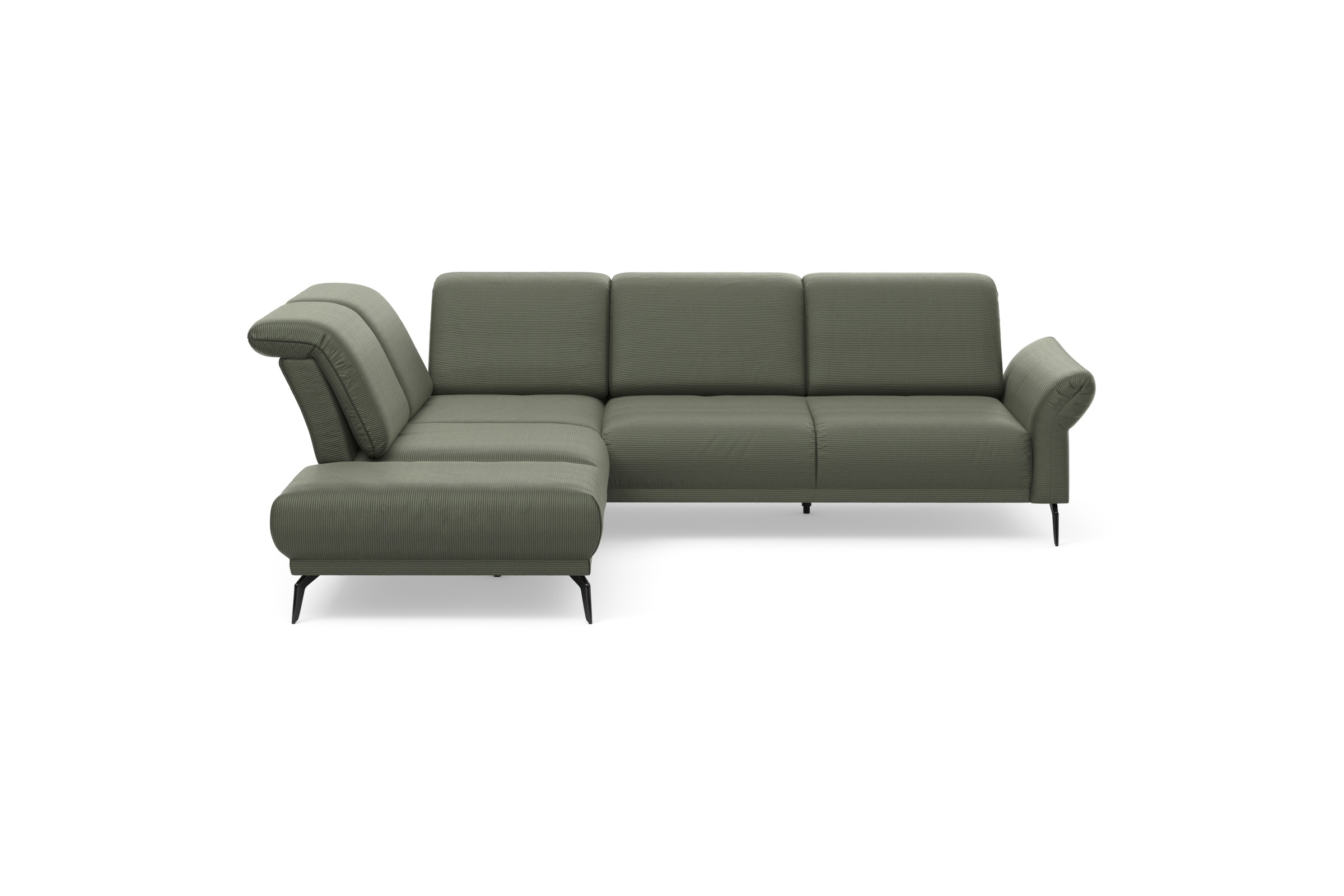 INOSIGN Ecksofa »Coco L-Form«, Sitztiefen-, Arm- und Kopfteilverstellung, Cord-Bezug, Fußhöhe 15 cm