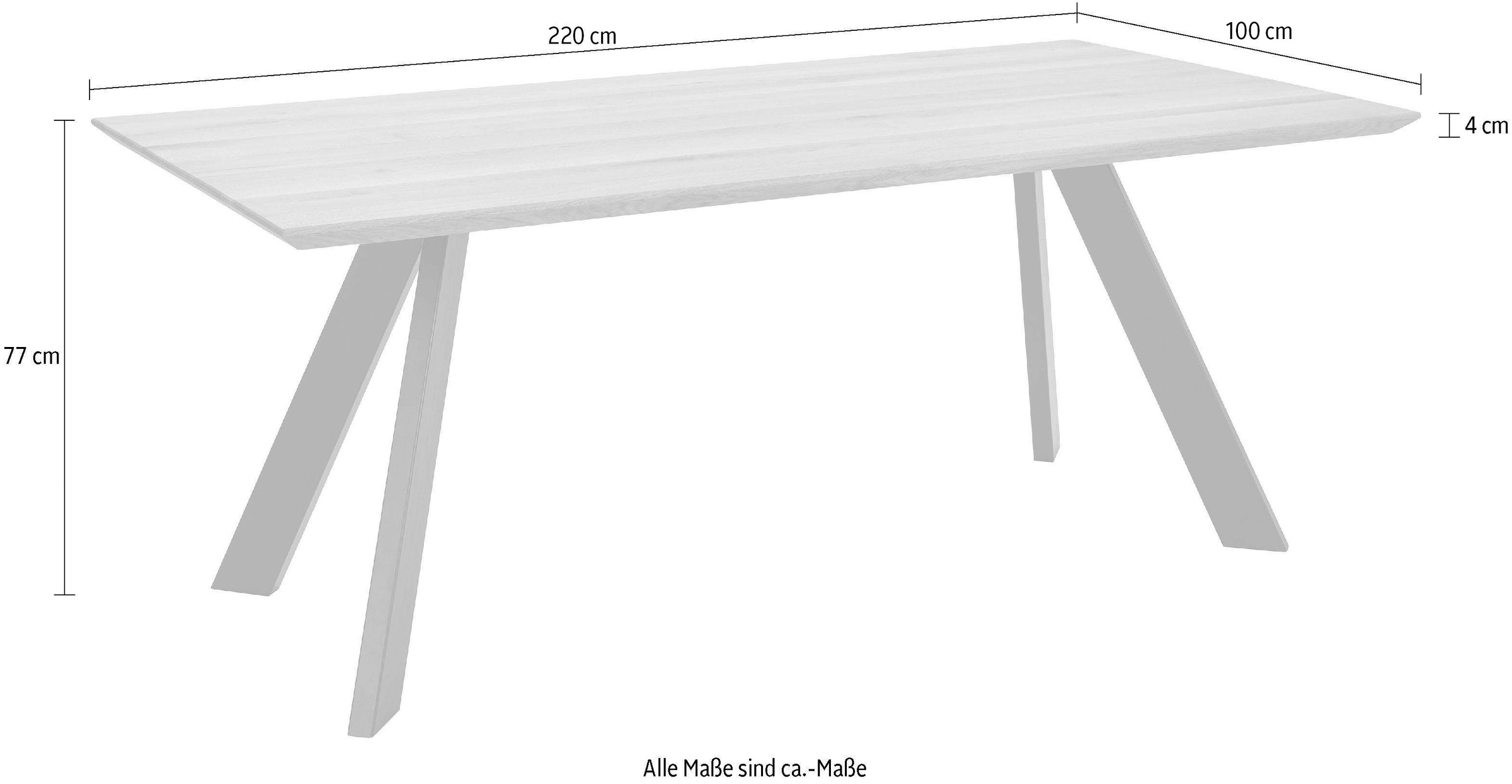 7. Bild von Home affaire Esstisch »Barnet«, mit massiver Tischplatte in eckiger Form