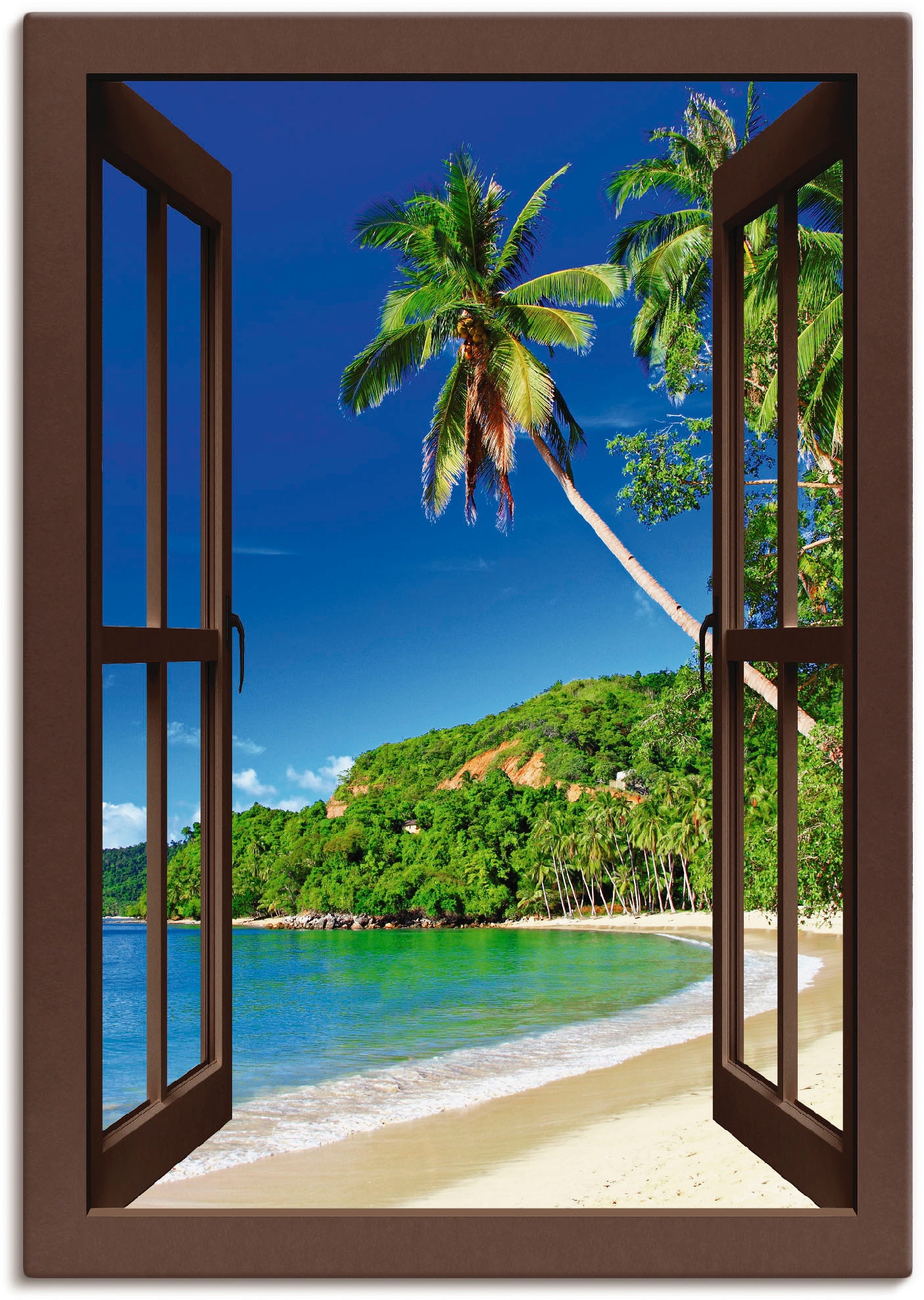 Artland Wandbild »Fensterblick Paradies«, Fensterblick, (1 St.), als Alubild,  Leinwandbild, Wandaufkleber oder Poster in versch. Größen auf Rechnung  bestellen