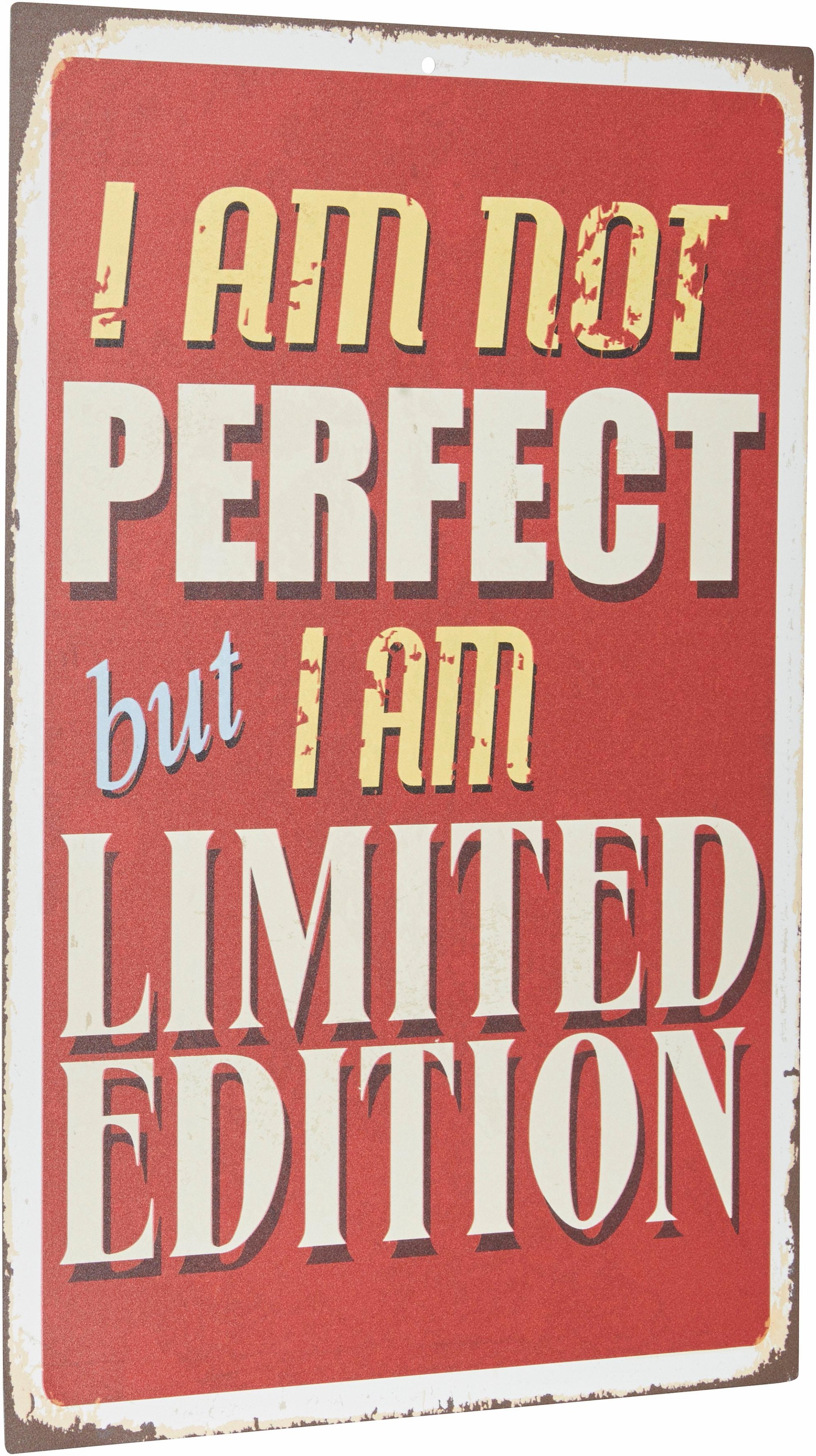 Home affaire Metallbild »I am not perfect …«, Maße (B/H): ca. 20/30 cm