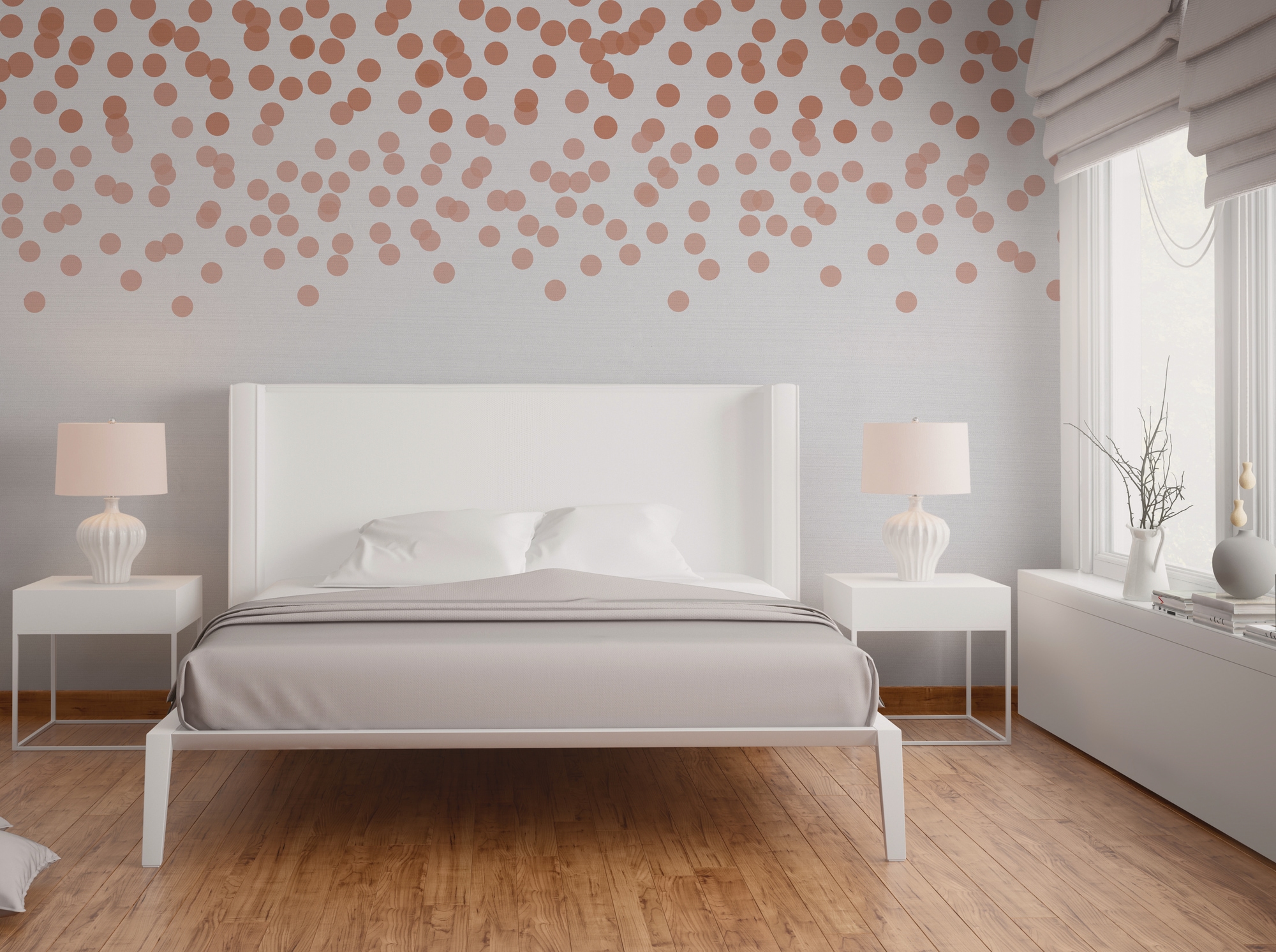 A.S. Création Vliestapete »Fototapete Punkte Kupfer Weiß modern Grafik« mat günstig online kaufen