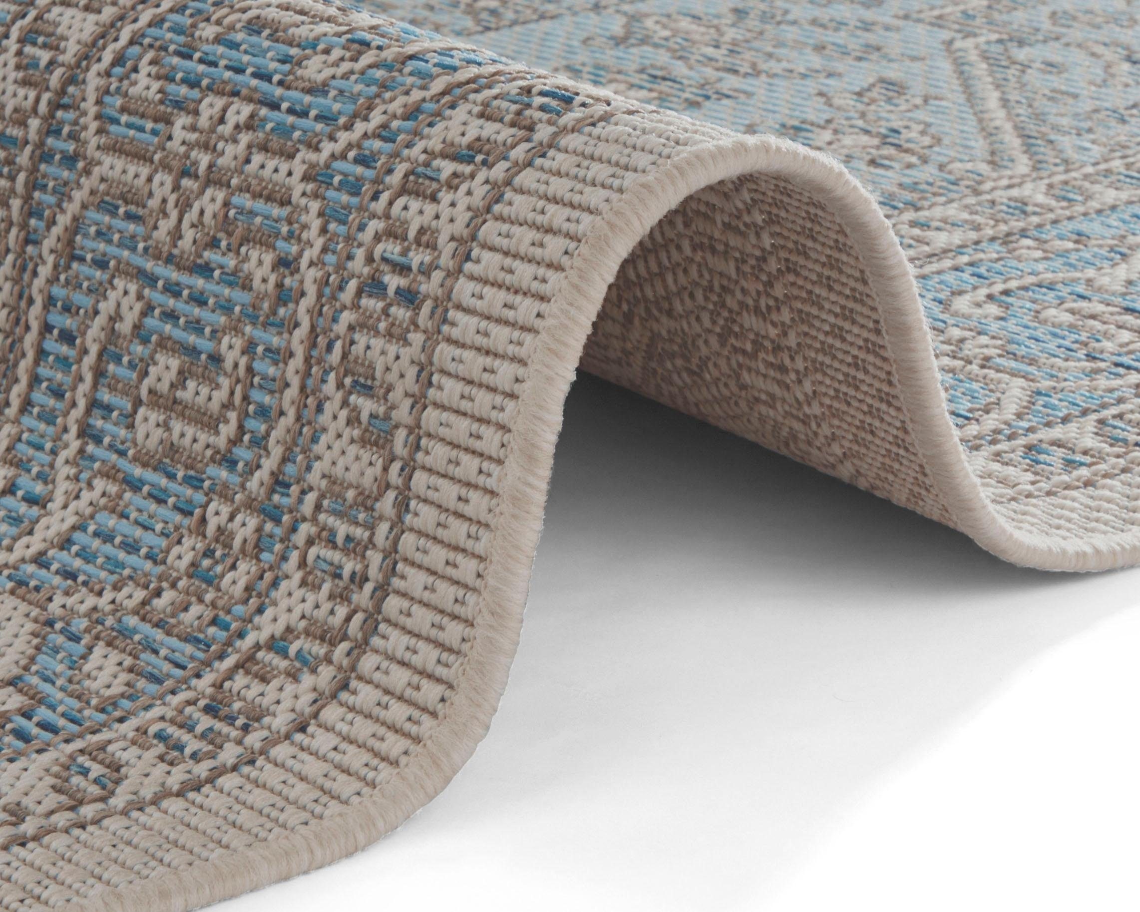 NORTHRUGS Teppich »Anjara«, rechteckig, 4 mm Höhe, In-und Outdoor geeignet, Strapazierfähig und pflegeleicht, Flachgewebe