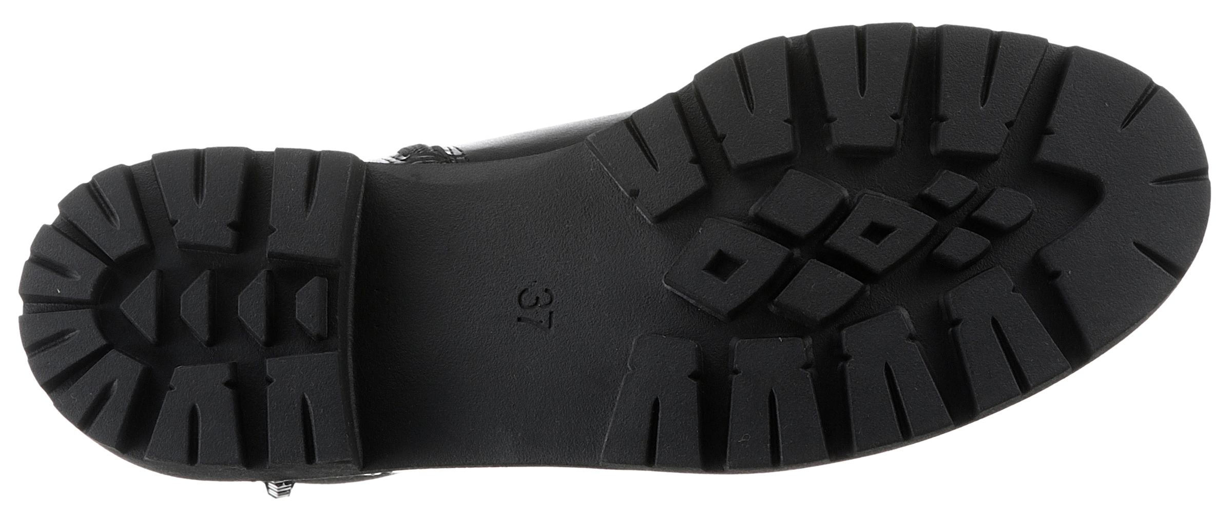 MARCO TOZZI Chelseaboots, Blockabsatz, Stiefelette, Boots, vegan, mit Strass-Steinen verziert