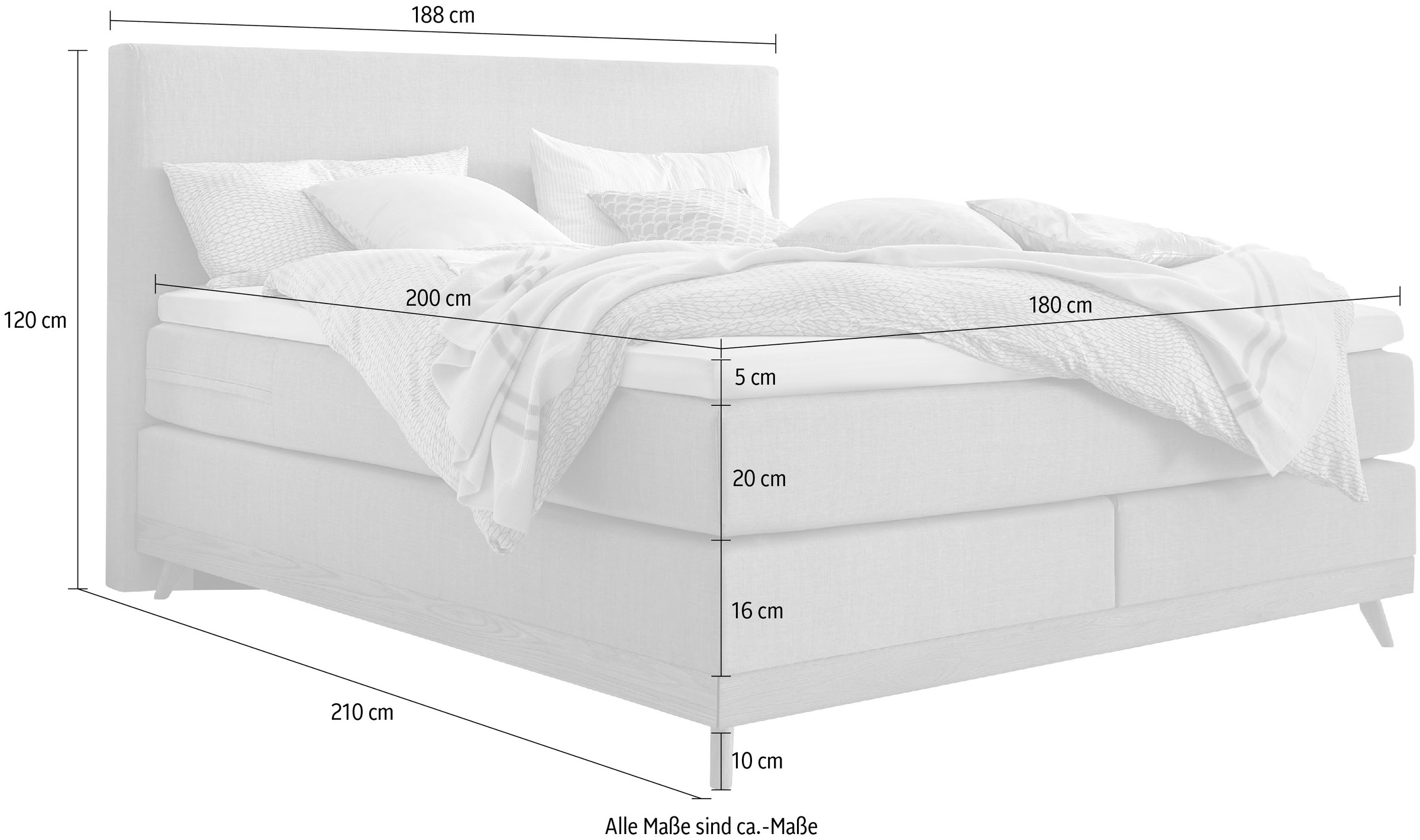 8. Bild von HASENA Boxspringbett »Scandia«, Massivholzrahmen und Füsse aus Eiche