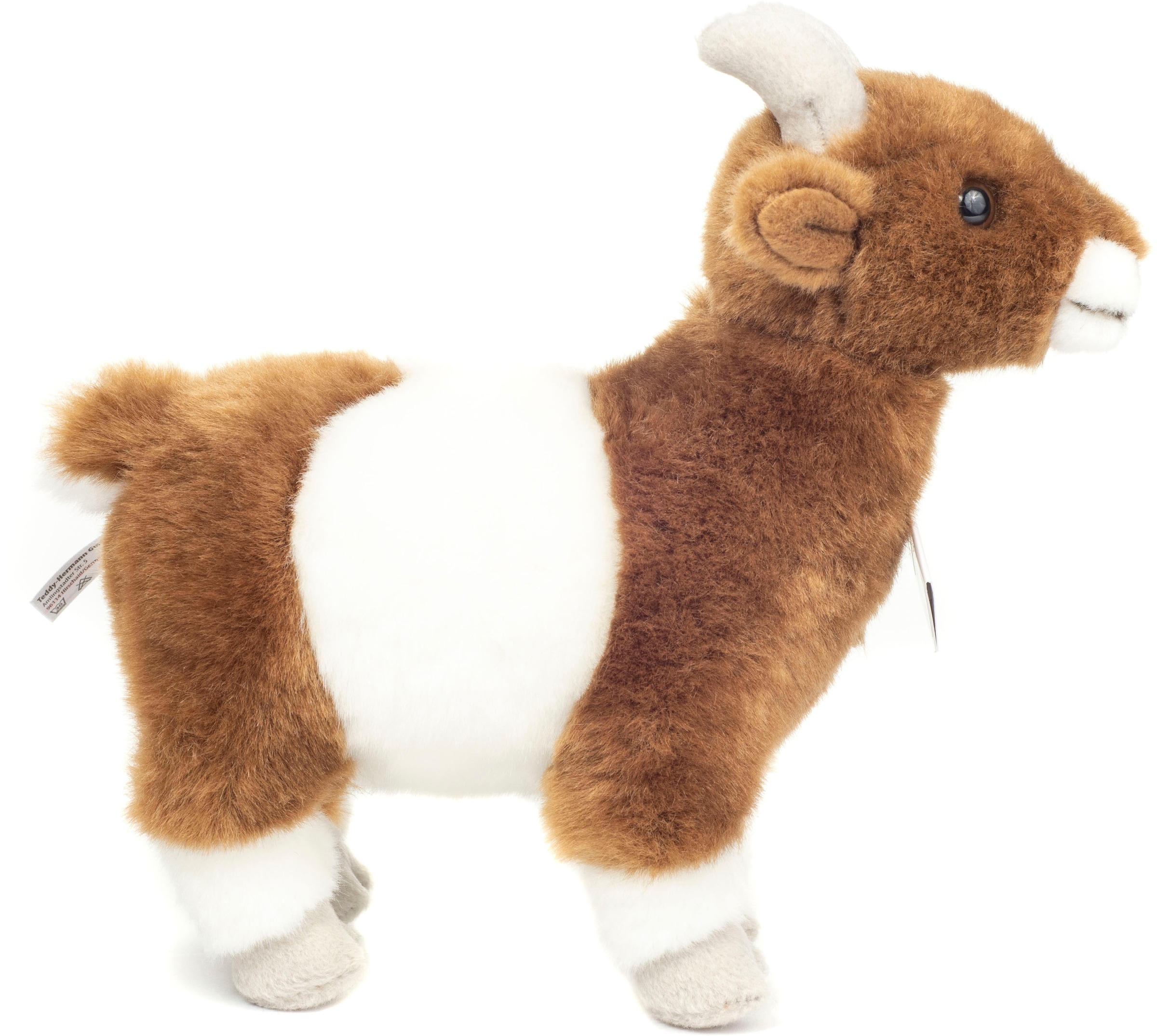 Teddy Hermann® Kuscheltier »Ziege 22 cm, braun/weiß«, zum Teil aus recyceltem Material