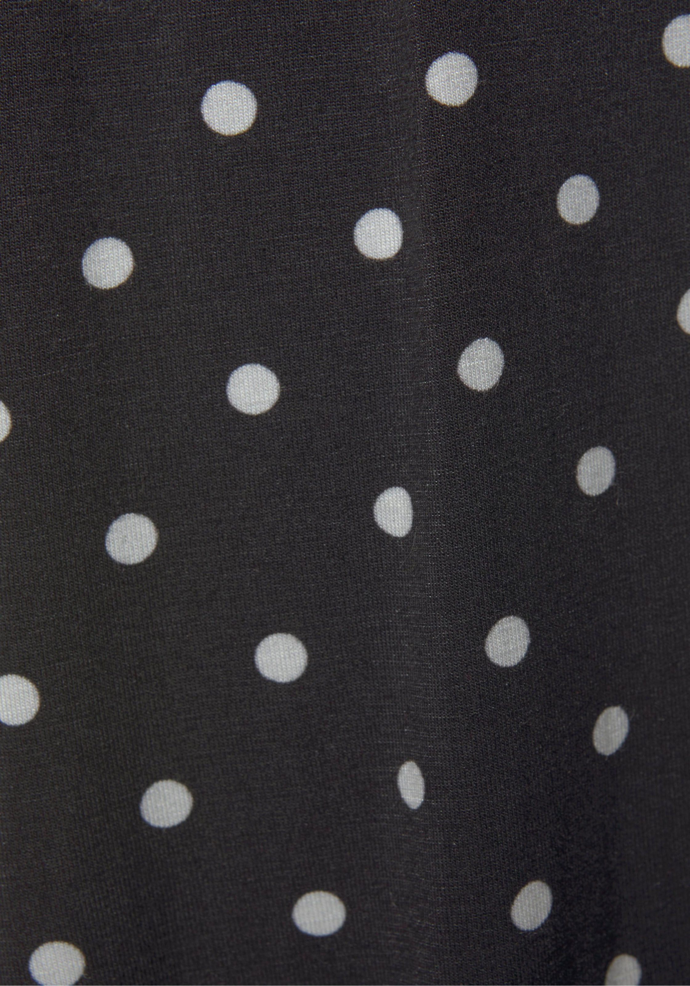 LASCANA Culotte  mit Punktedruck und Taschen, elatischer Bund, 7/8-Hose, Jerseyhose