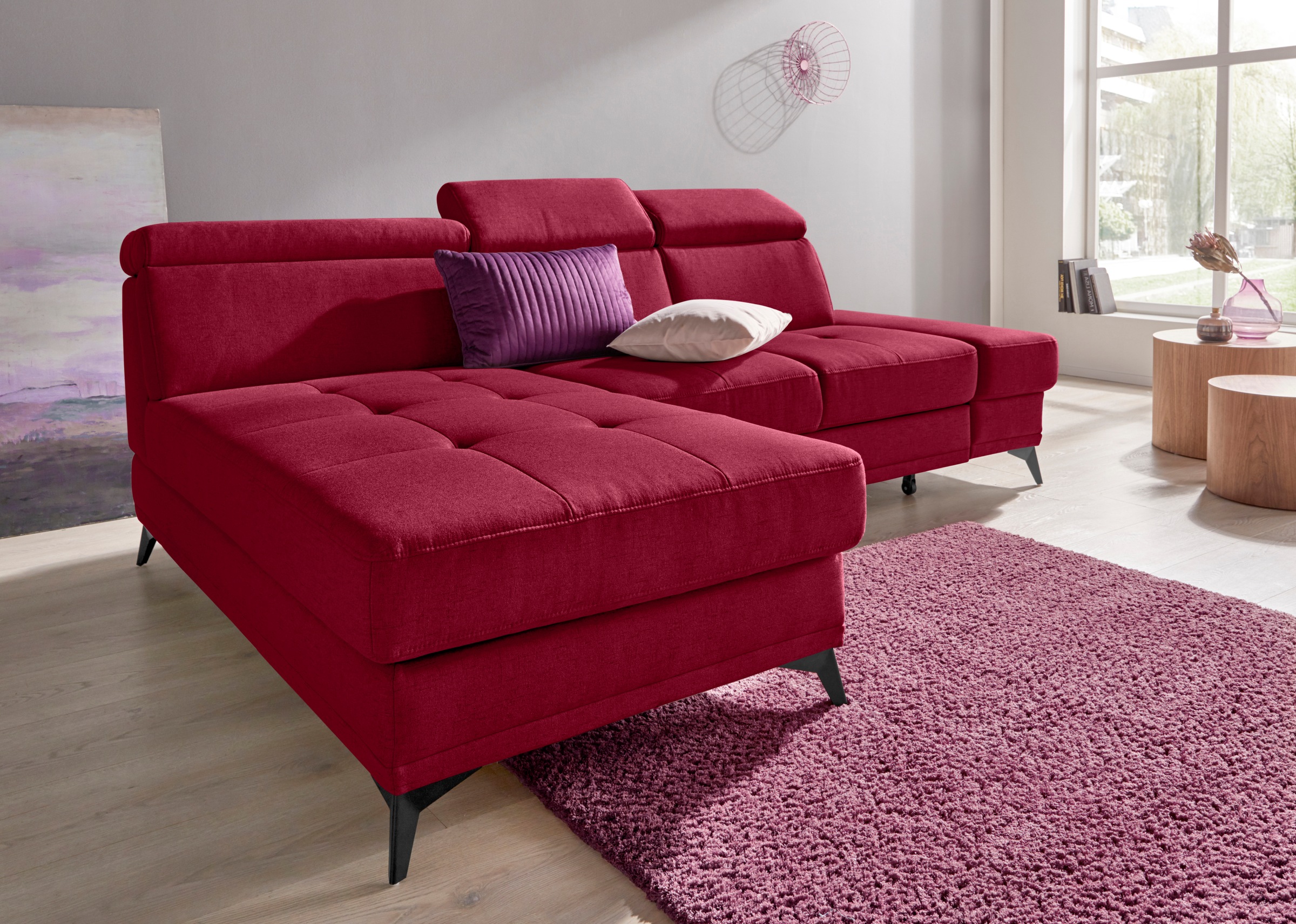 Home affaire Ecksofa »Cardiz L-Form« inkl.Kopfteilverstellung und Federkern günstig online kaufen