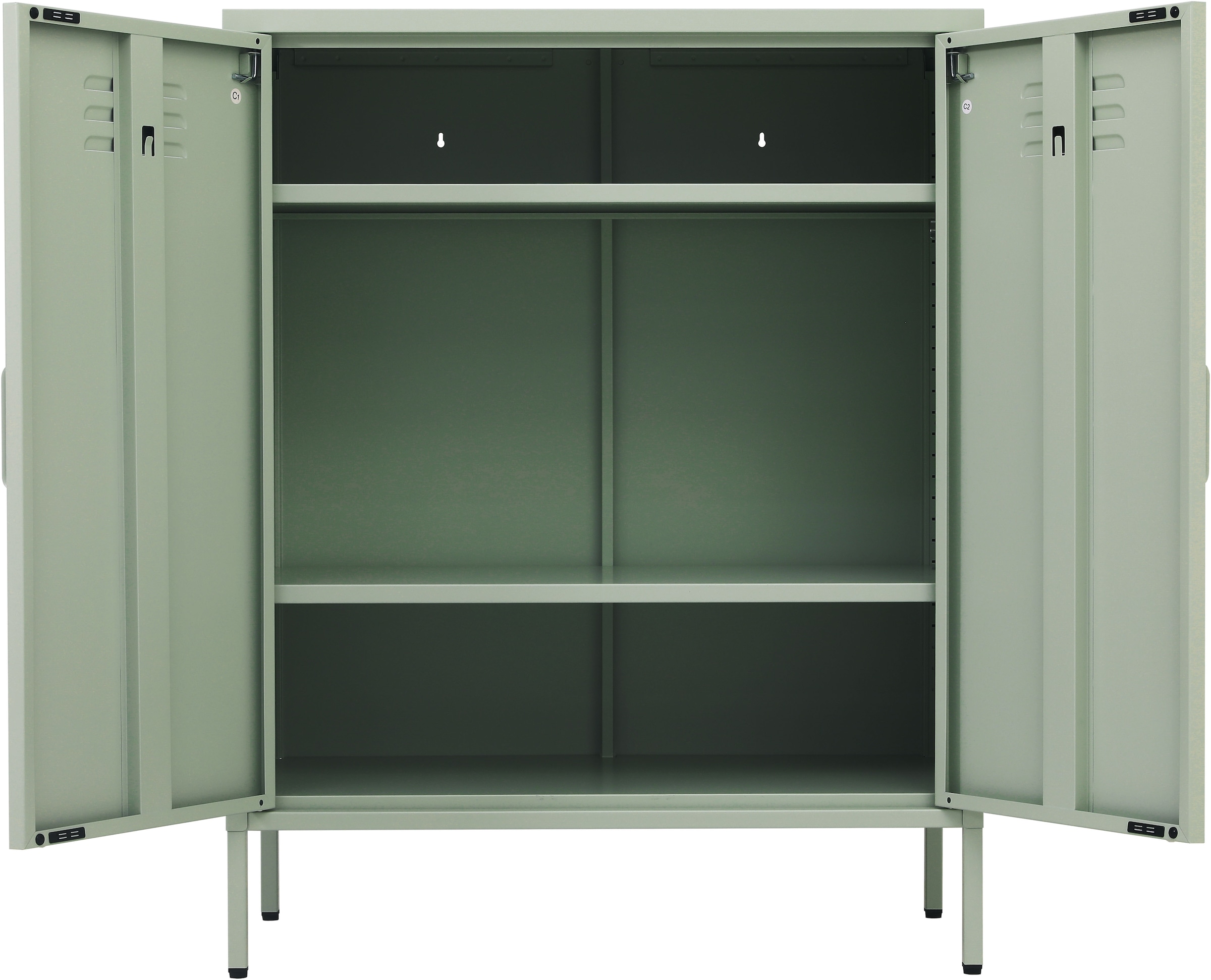 OTTO home Wäscheschrank »Siena Metallschrank Stahlschrank Mehrzweckschrank Beistellschrank« Breite 80cm , idealer Wäscheschrank im Loft Design,  Bestseller Stahlschrank Kommode mit 2 Türen