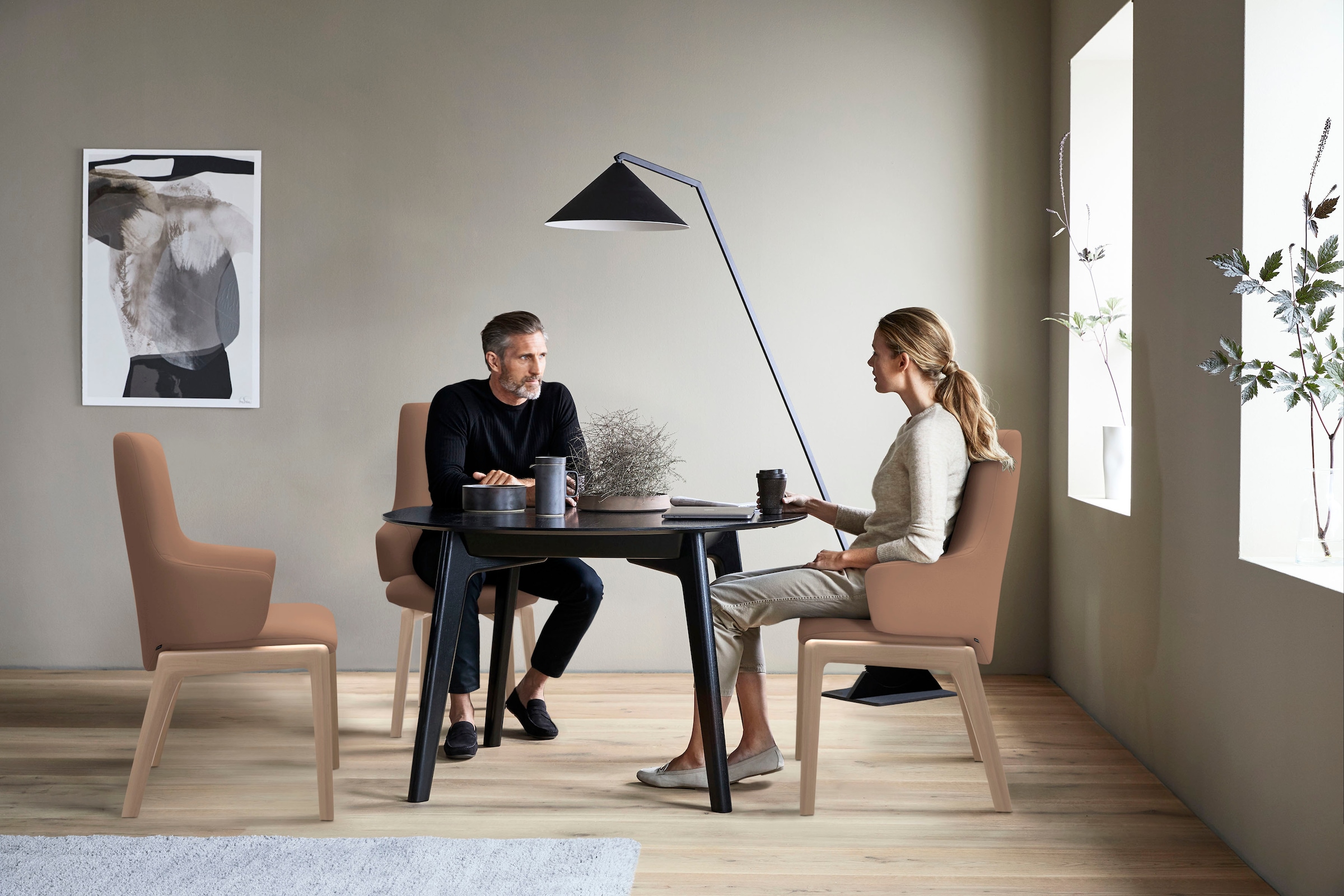 Stressless® Polsterstuhl »Laurel«, Leder BATICK, High Back mit Armlehne, Größe L, mit abgerundeten Beinen in Walnuss