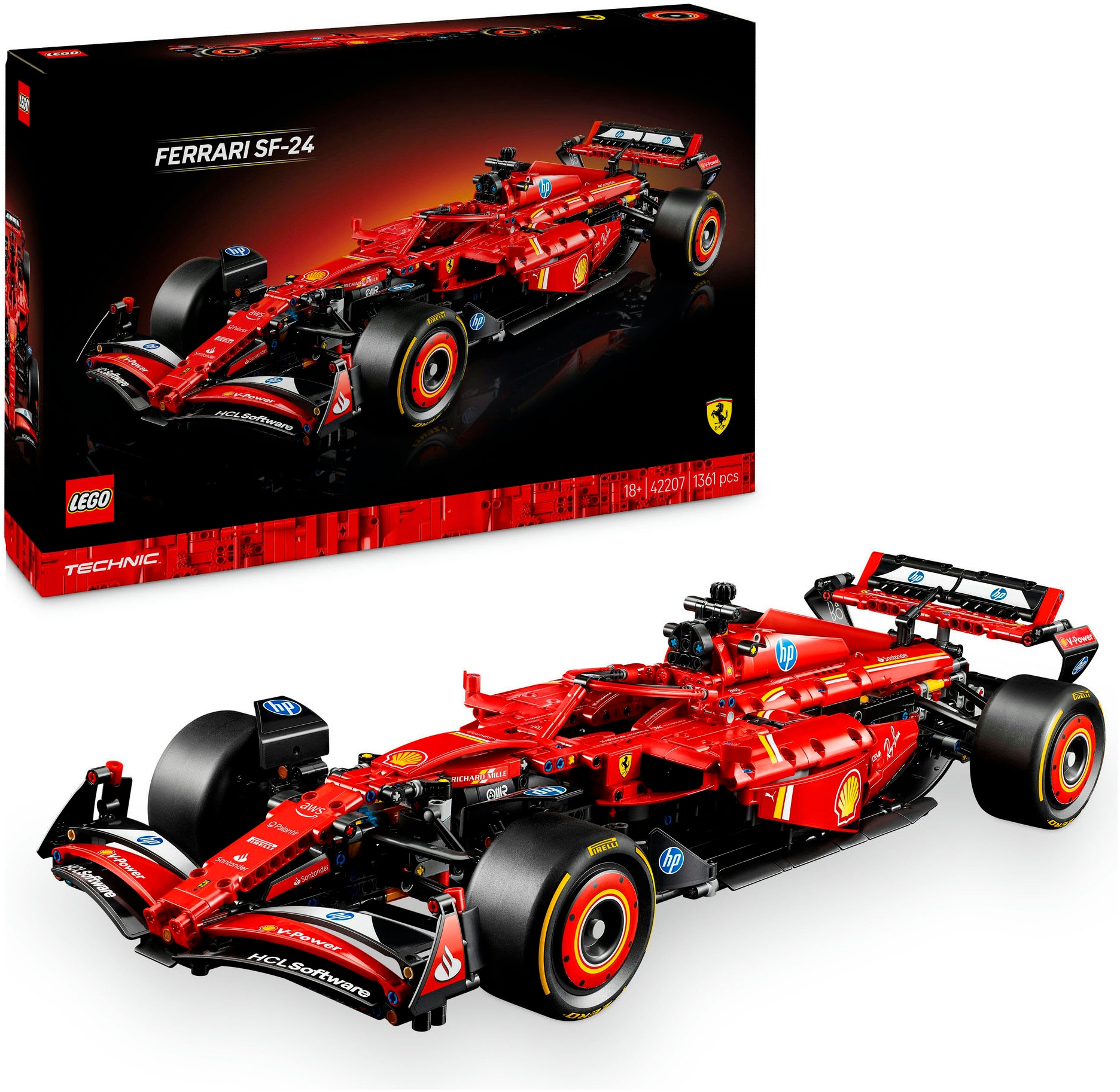 LEGO® Konstruktionsspielsteine »Ferrari SF-24 F1 Rennauto (42207), LEGO® Technic«, (1361 St.), Made in Europe