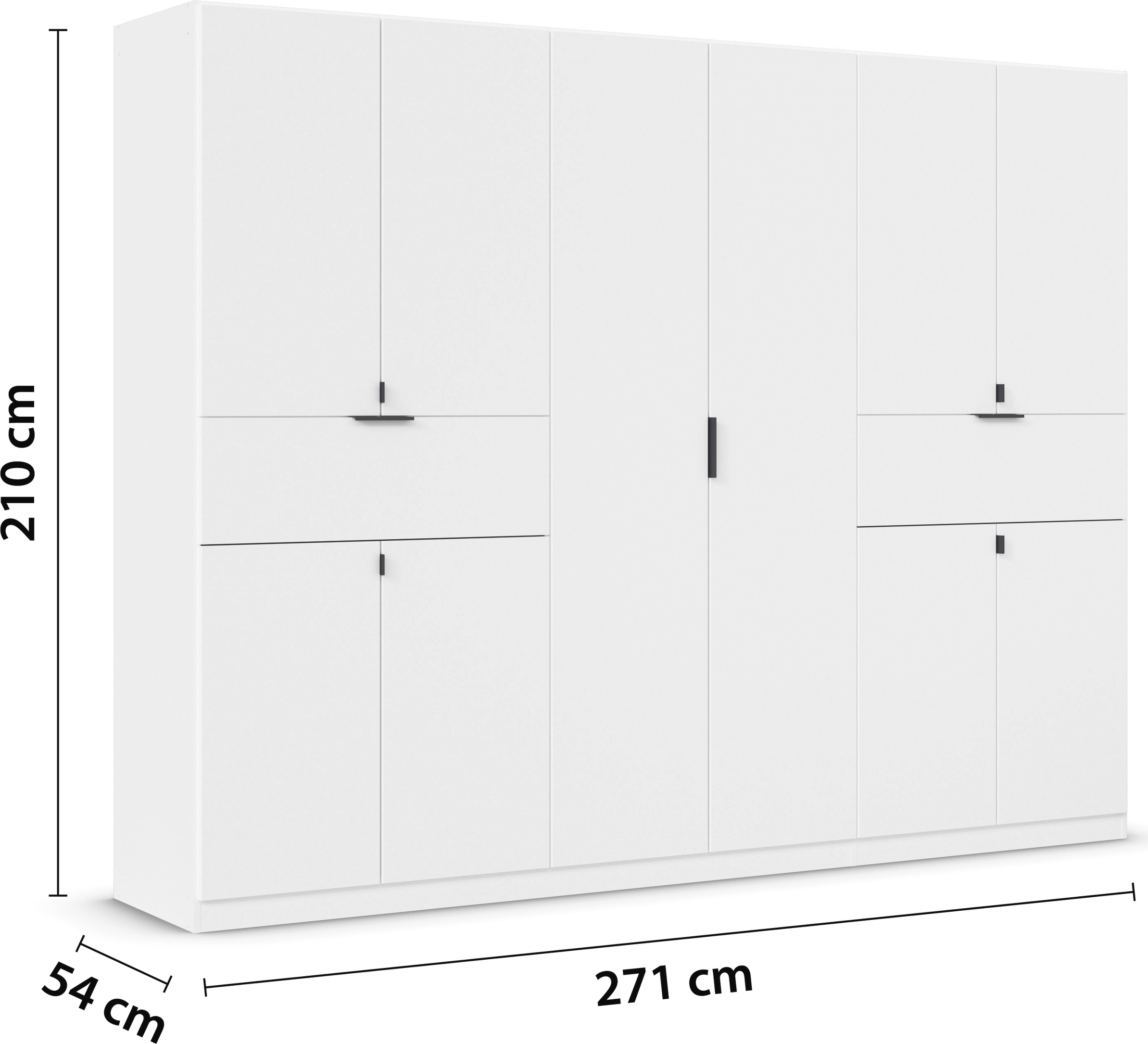 rauch Drehtürenschrank »Kleiderschrank Schrank Garderobe Wäscheschrank TICAO«, (Schubladen in der Höhe variabel positionierbar), mit 2 geräumigen Schubladen, viel Stauraum MADE IN GERMANY