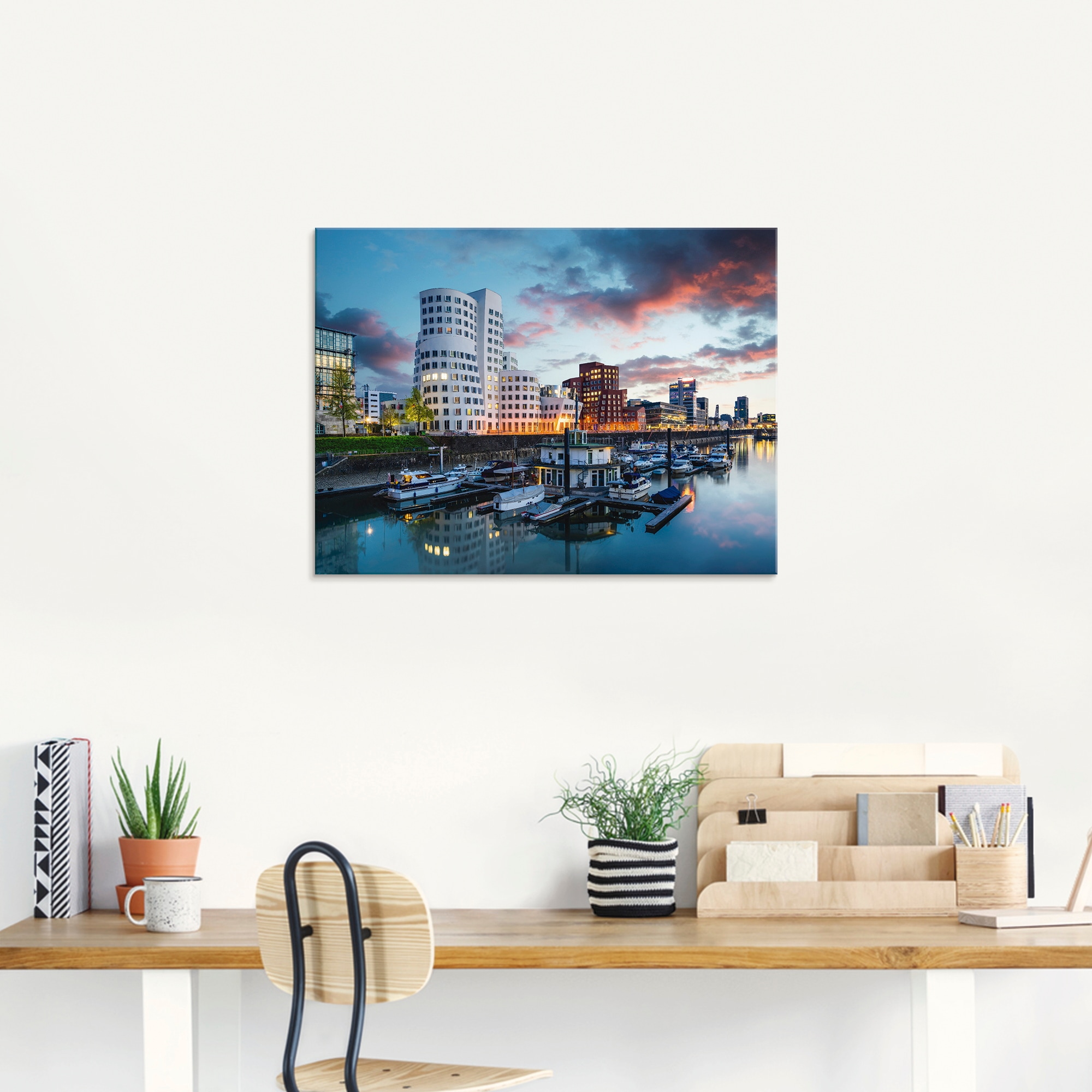 Artland Glasbild »Düsseldorf Medienhafen« Deutschland 1 Stk. tlg. in verschiedenen Größen