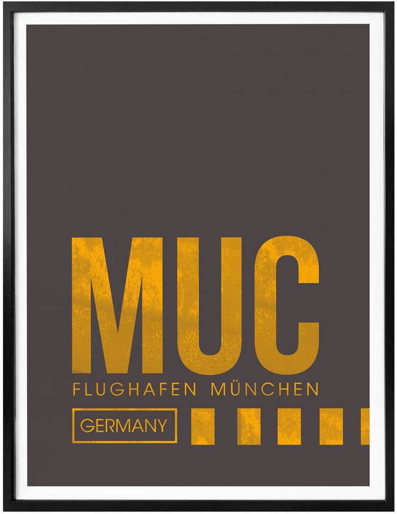 Wall-Art Poster »Wandbild MUC Flughafen München«, Flughafen, (1 St.), Poster ohne Bilderrahmen