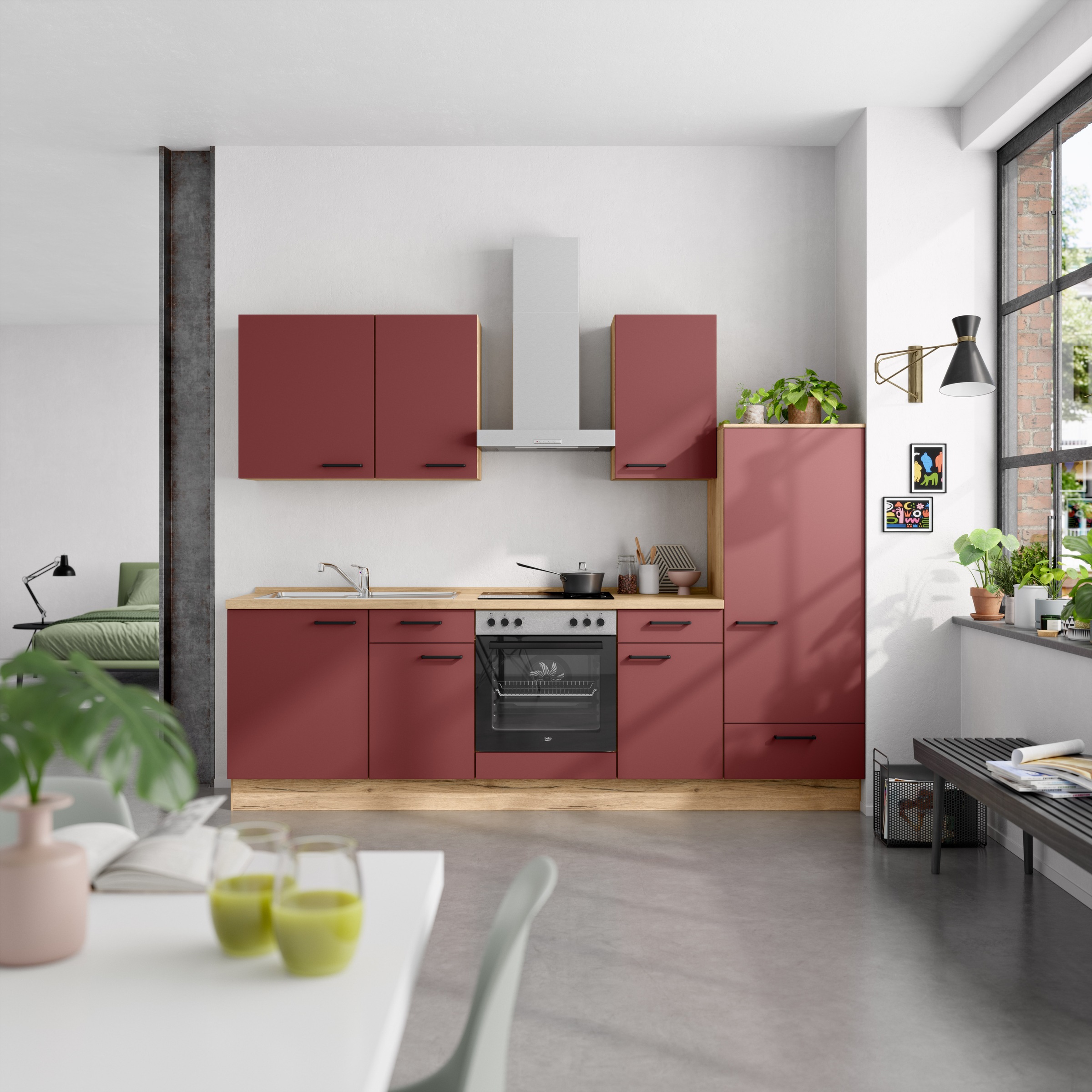 nobilia® Küchenzeile »"Easytouch I"«, vormontiert, Ausrichtung wählbar, Bre günstig online kaufen