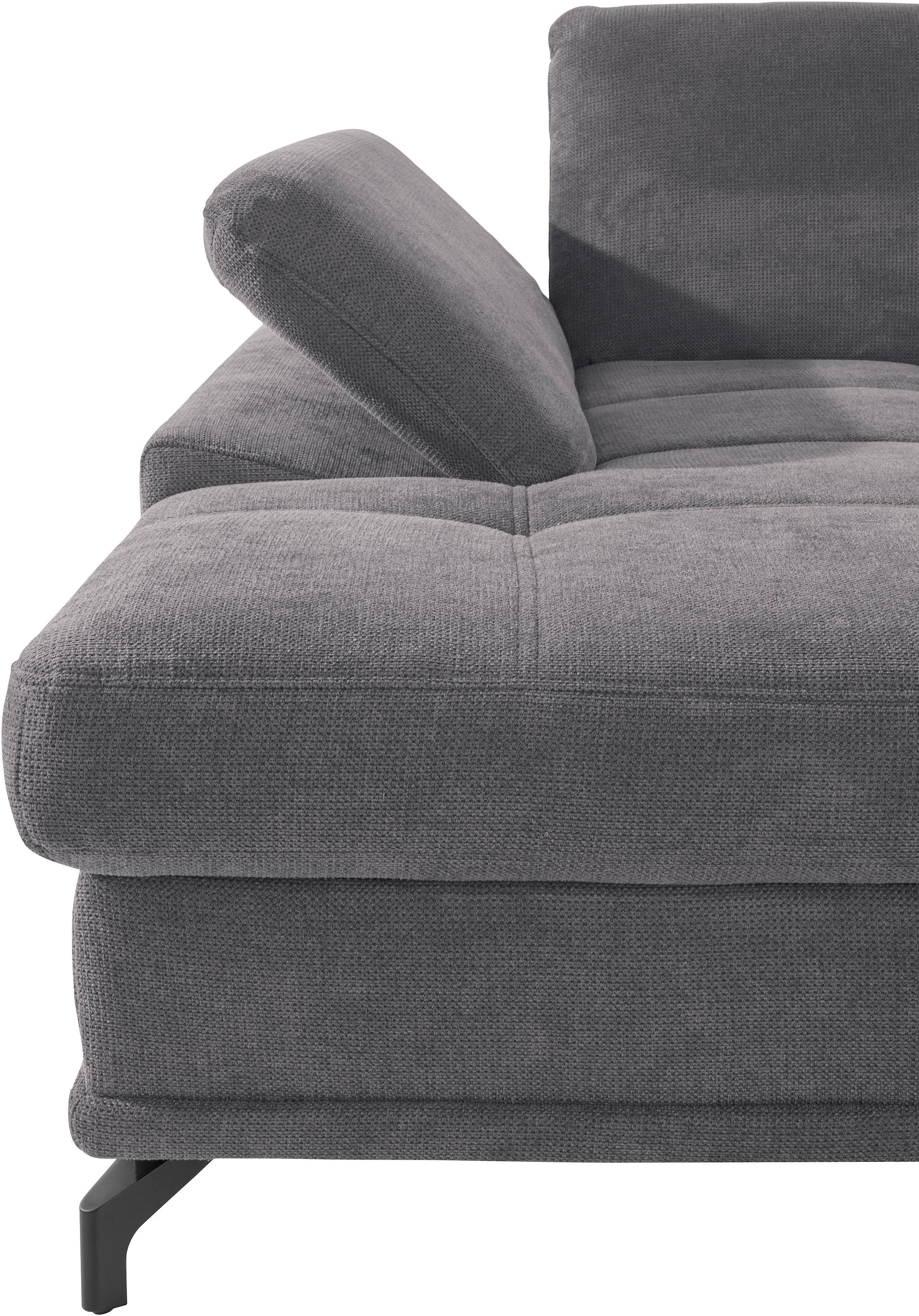 Places of Style Ecksofa Costello, mit Sitztiefenverstellung und Armlehnfunktion, incl. 3 Nierenkissen