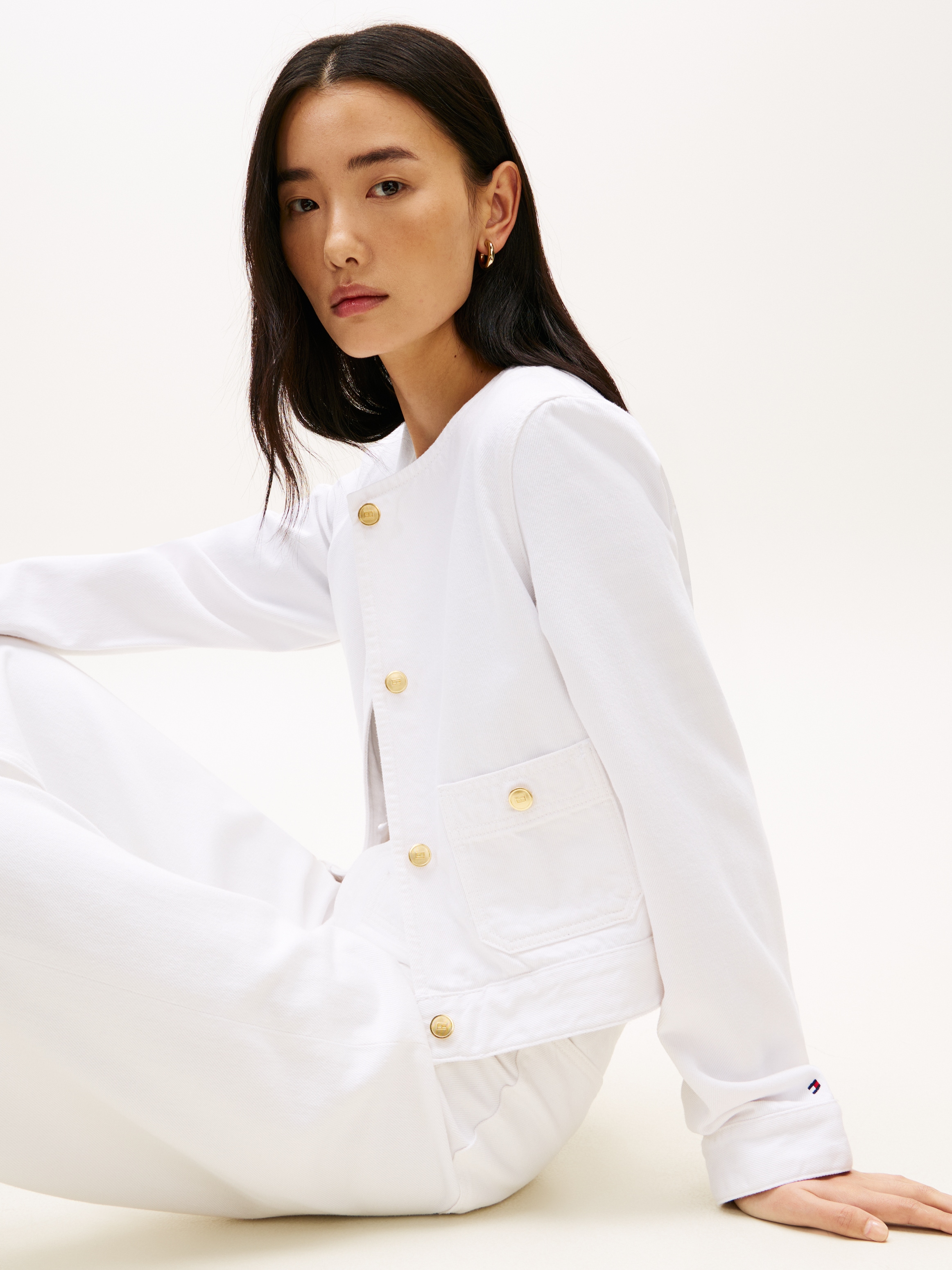 Tommy Hilfiger Outdoorjacke »DNM CLR LADY JACKET LS« mit Zierknöpfen