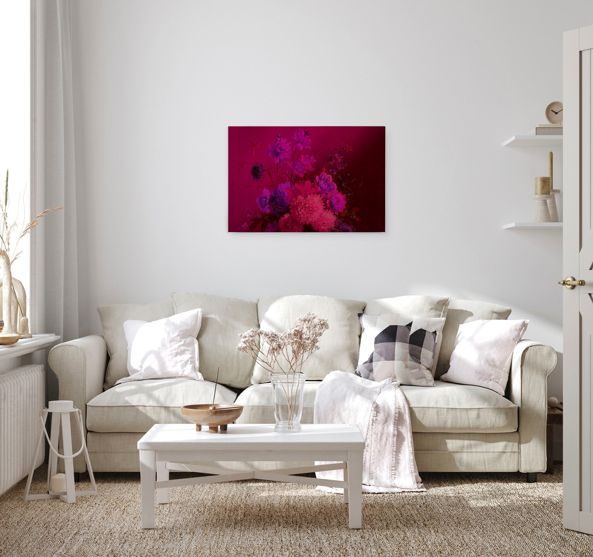 A.S. Création Leinwandbild »bouquet vibrant«, Kunst-Blumen-Kinder, (1 St.), Keilrahmen Bild Blumen-Strauß Floral Leinwand-Bild Wohnzimmer modern
