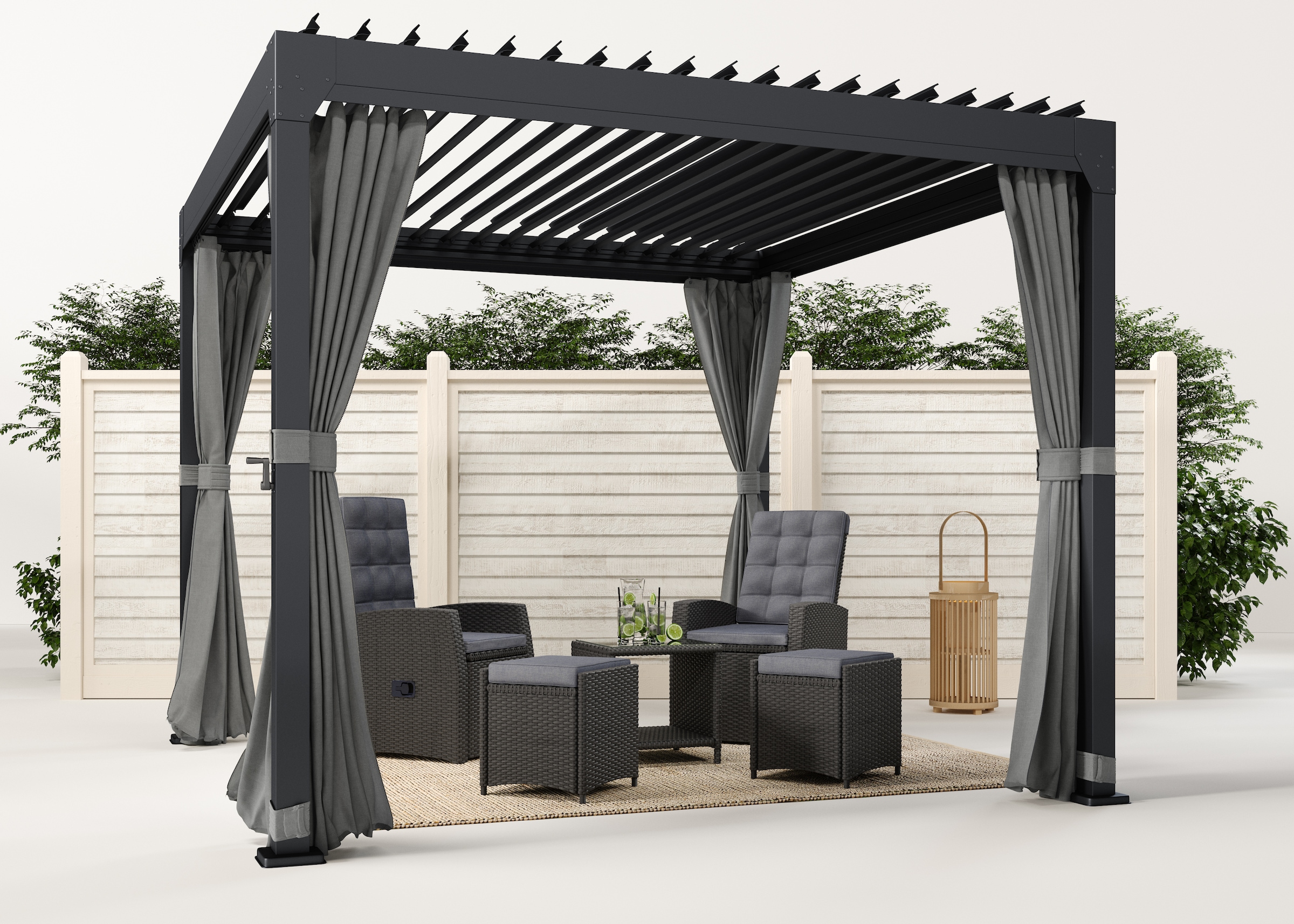 KONIFERA Pavillon »Palma«, Pergola, mit Lamellendach, BxT: 300x300 cm oder 400x300 cm