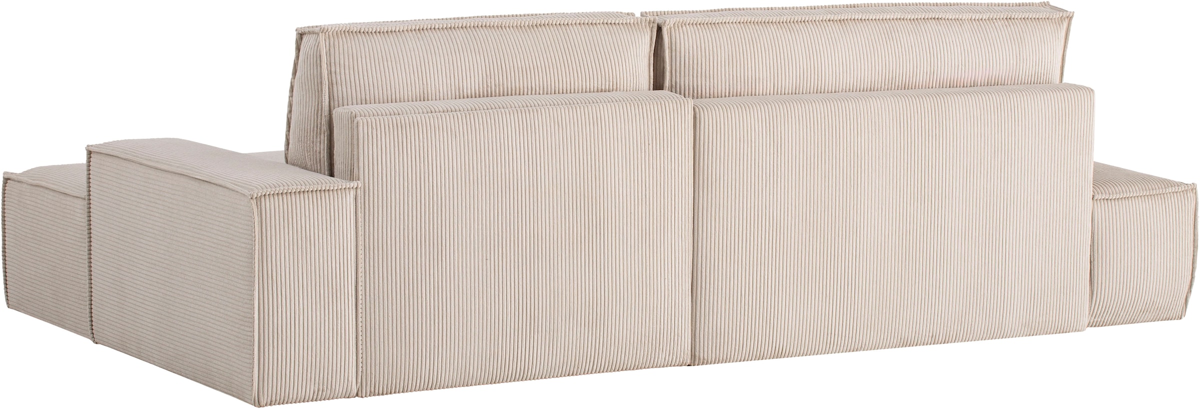 Home affaire Ecksofa »SHERWOOD, Schlafsofa in L-Form offen (275cm), Cord, Leinenoptik«, Schlaffunktion und Bettkasten, Kedernaht, hoher Sitz- & Liegekomfort