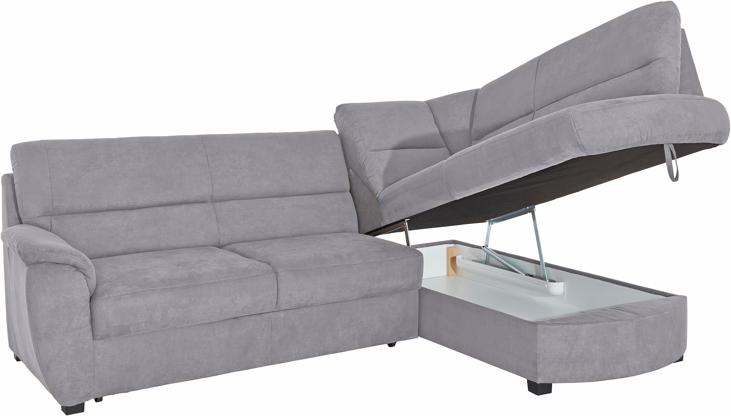 sit&more Ecksofa »Pandora L-Form«, wahlweise mit Bettfunktion und Bettkasten