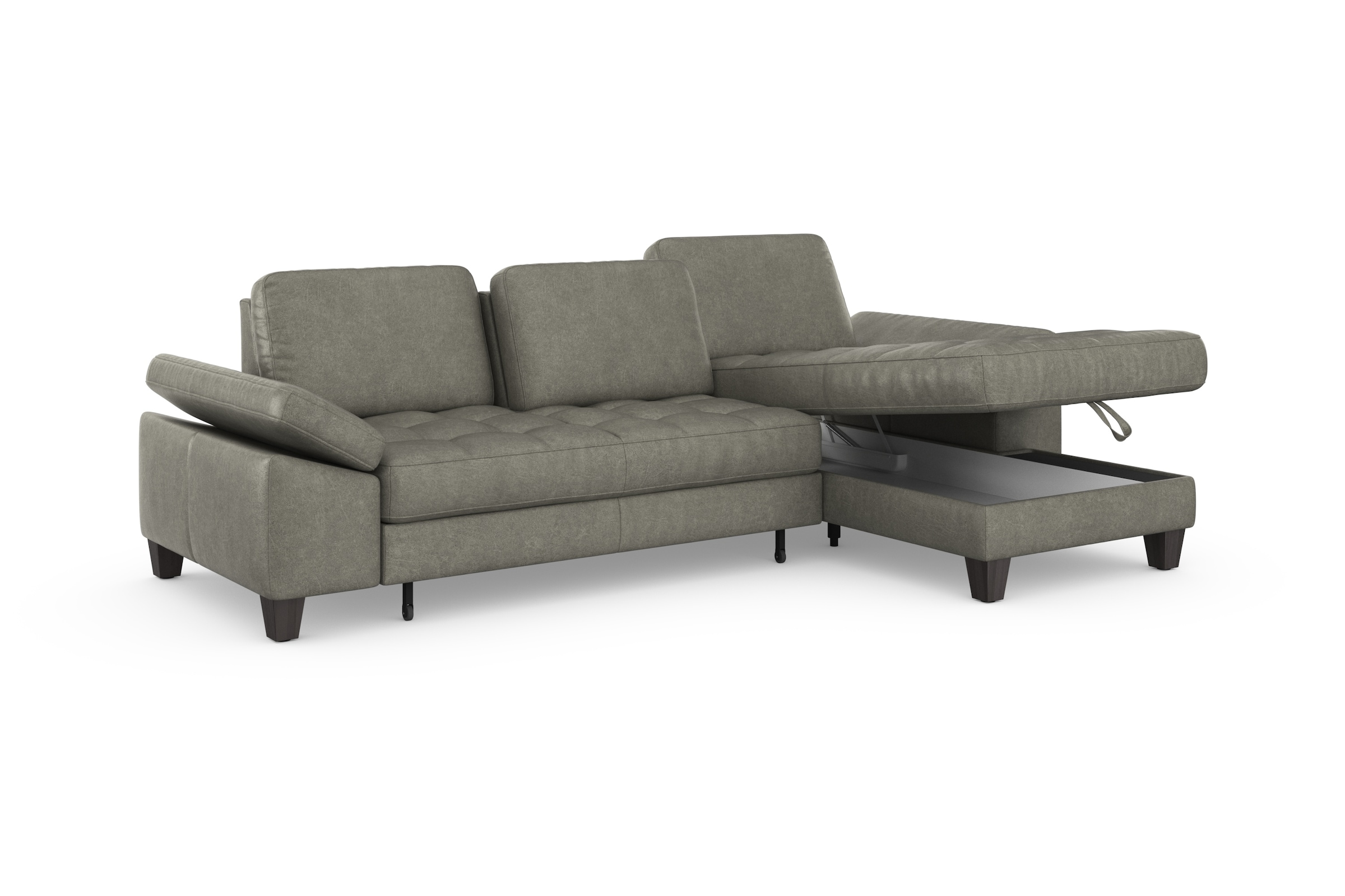 sit&more Ecksofa »Westham L-Form«, Recamiere, mit oder ohne Bettfunktion, Bettkasten, Füße wengefarben