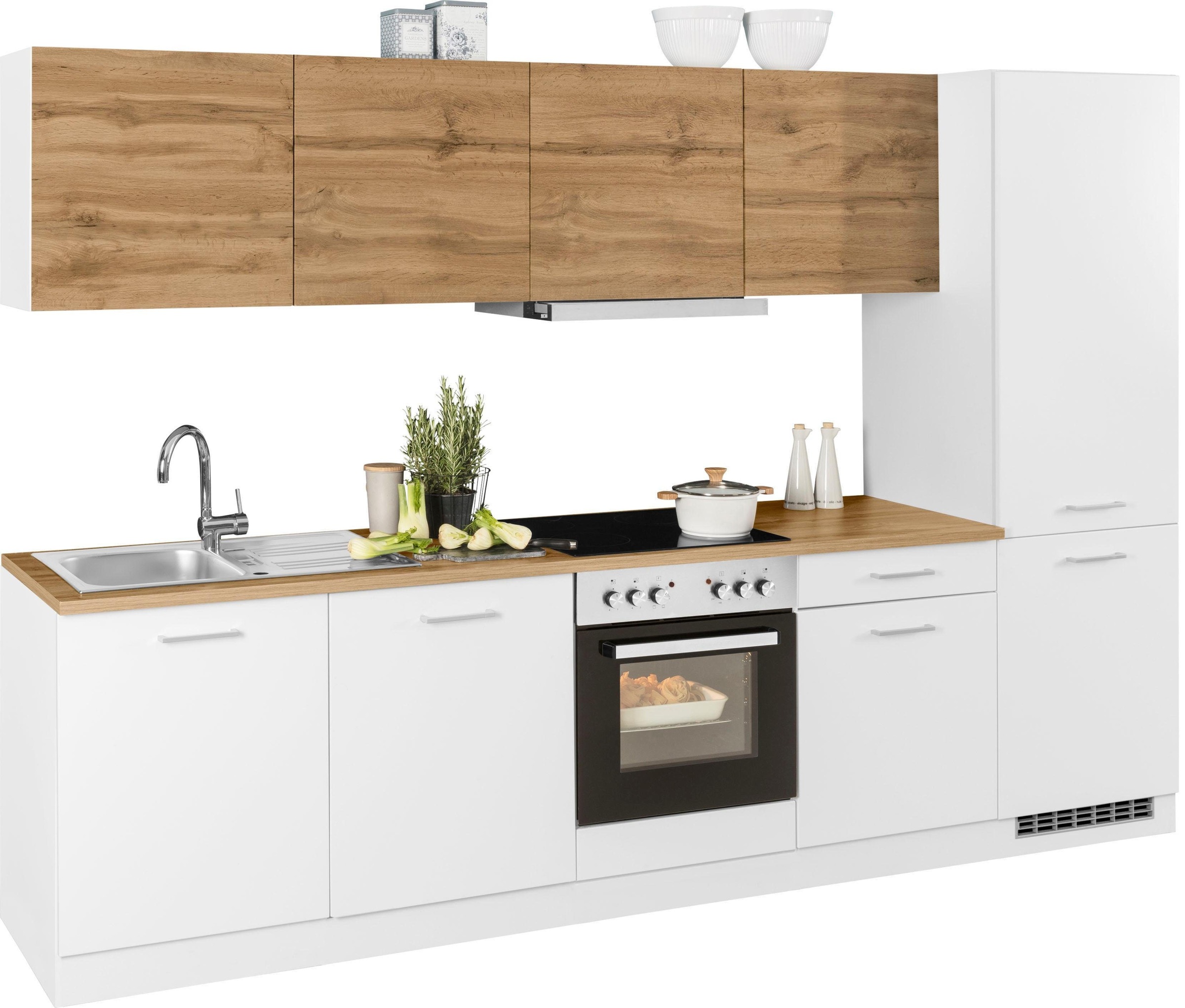 KOCHSTATION Küchenzeile »KS-Kehl«, mit E-Geräten, Breite 300 cm, inkl. Kühl günstig online kaufen