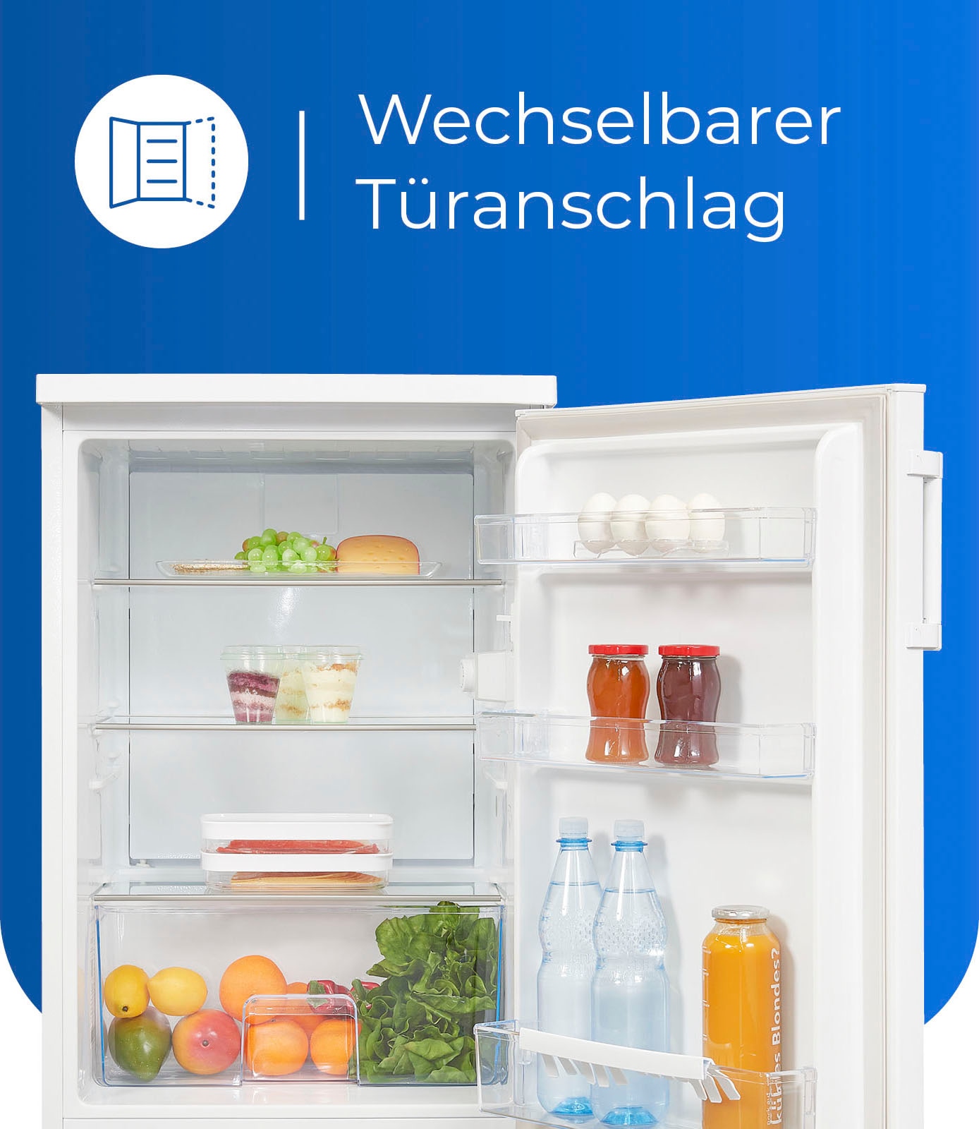 4. Bild von exquisit Vollraumkühlschrank »KS16-V-H-010E weiss«, KS16-V-H-010E weiss, 85 cm hoch, 56 cm breit, 133 L Volumen