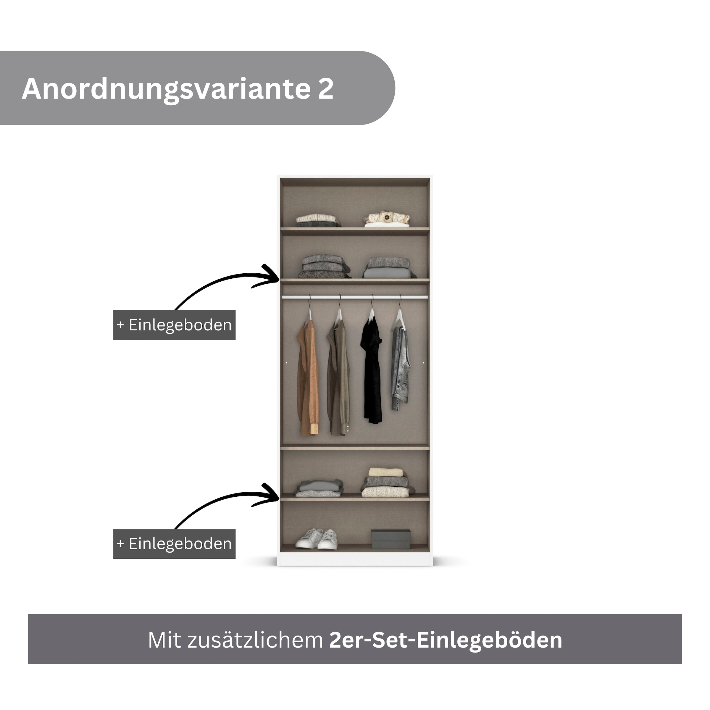 rauch Drehtürenschrank »Kleiderschrank Schrank Garderobe AGORDO TOPSELLER Schlafzimmer«, (in zwei Griff-Farben mit Dekor- oder Hochglanzfront), durchdachte Innenausstattung, in 6 Breiten und 2 Höhen MADE IN GERMANY