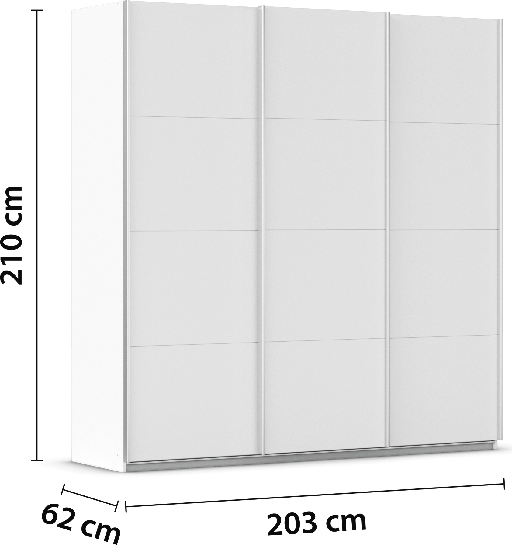 rauch Schwebetürenschrank »Kleiderschrank Schrank Garderobe AGORDO mit Dekor- oder Hochglanzfront«, (in zwei Griff-Farben), durchdachte Innenausstattung, in 4 Breiten und 2 Höhen MADE IN GERMANY