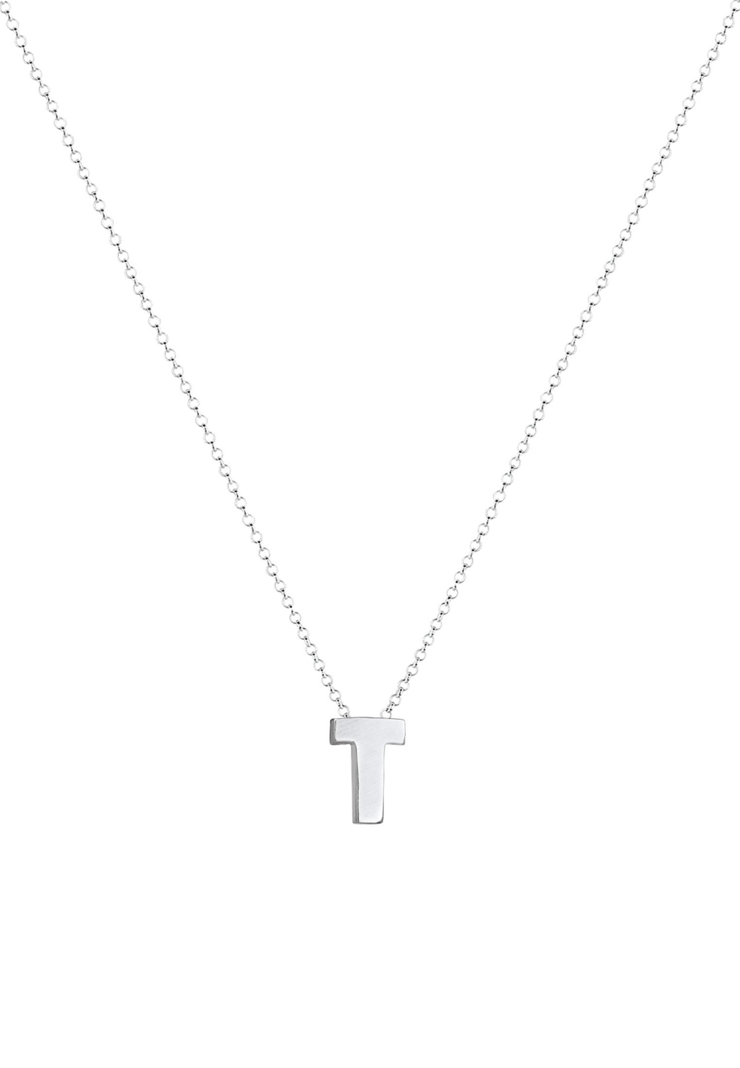 Elli Kette mit Anhänger »Buchstabe T Initialen Trend Minimal 925 Silber«