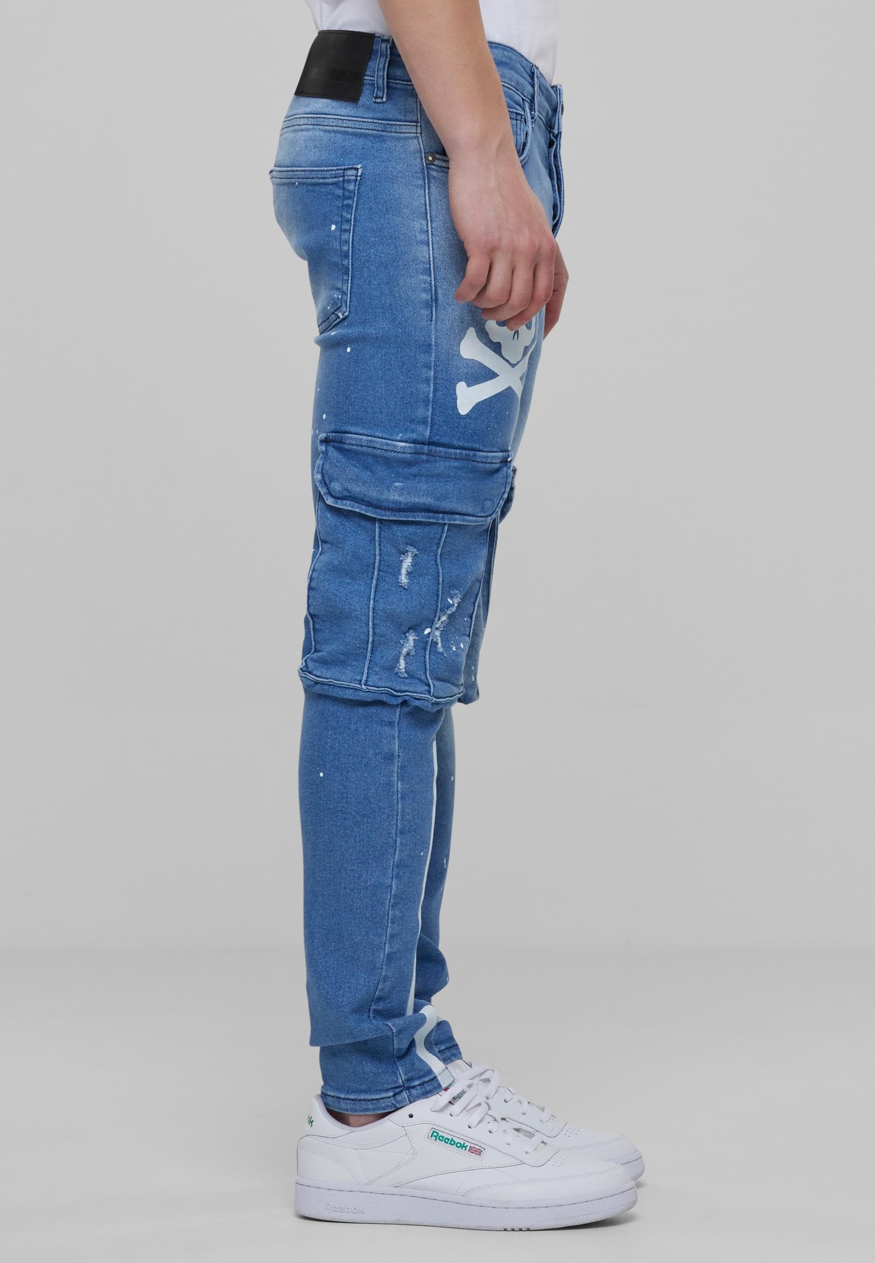 2Y Studios Bequeme Jeans »2Y Studios Herren 2Y Skinny Fit Pocket Cargo Skull Jeans«