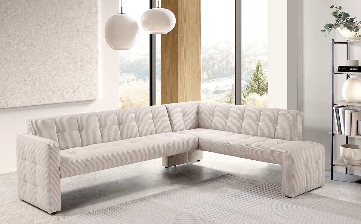 exxpo - sofa fashion Essbank »Barista, bequem und elegant, hohe Bodenfreiheit«, Eckbank Barista bequem und elegant, hochwertige Detailverarbeitung
