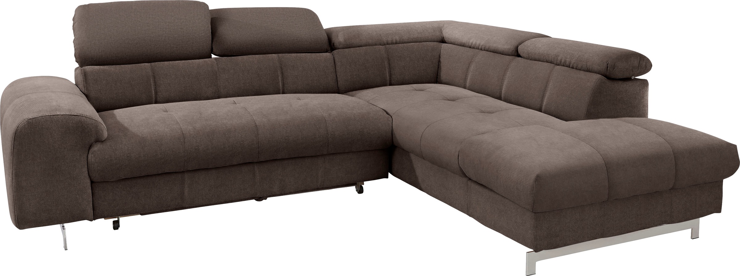 COTTA Polstergarnitur »Chef L-Form«, (Set, 2 tlg.), Set bestehend aus: Ecksofa mit Kopfteilverstellung & Hocker