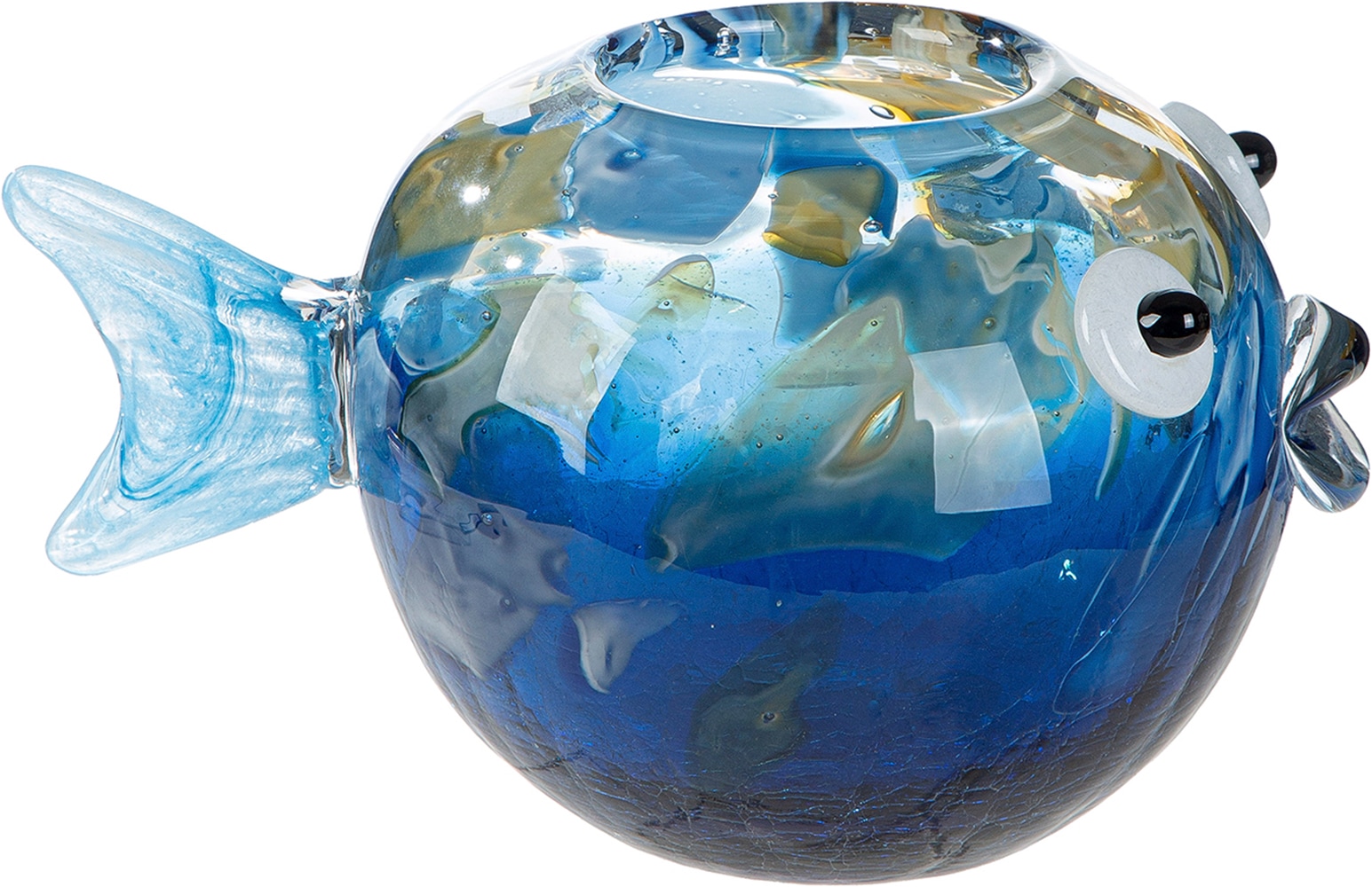 GILDE Tischvase »Vase Fisch Kandaru blau« Vase, Glas, Fischoptik, maritim, Dekoration, Geschenkidee