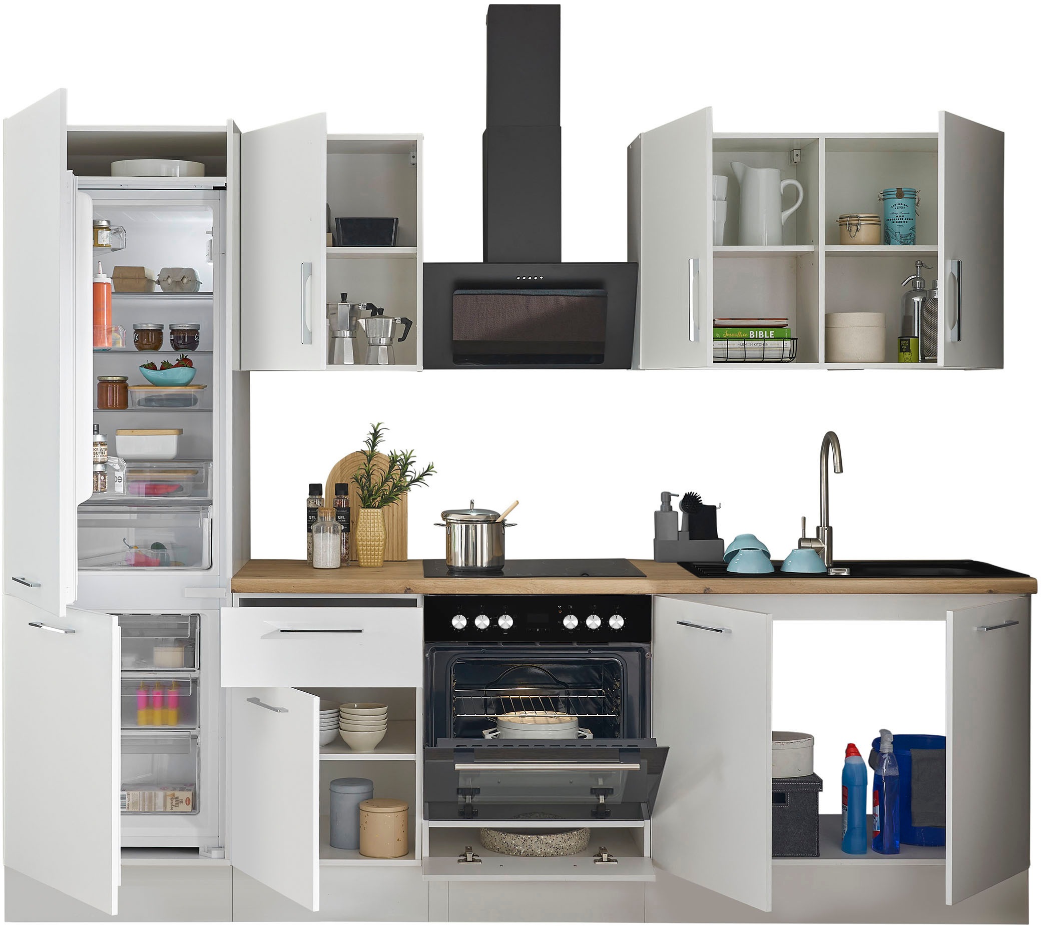 BASIC by Balculina Küchenzeile »Turin«, Breite 270 cm, wahlweise mit E-Geräten