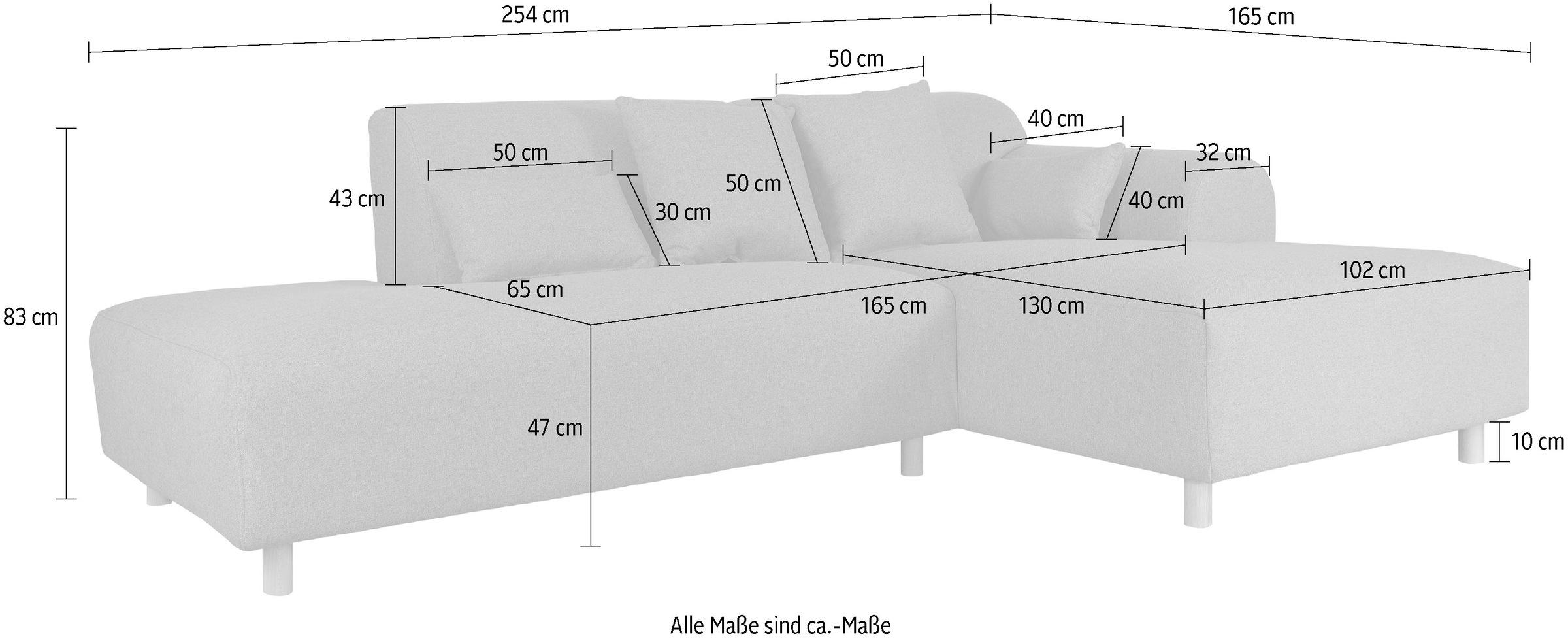 andas Ecksofa »Svennis L-Form«, incl. Zierkissen, in 2 Bezugsvarianten