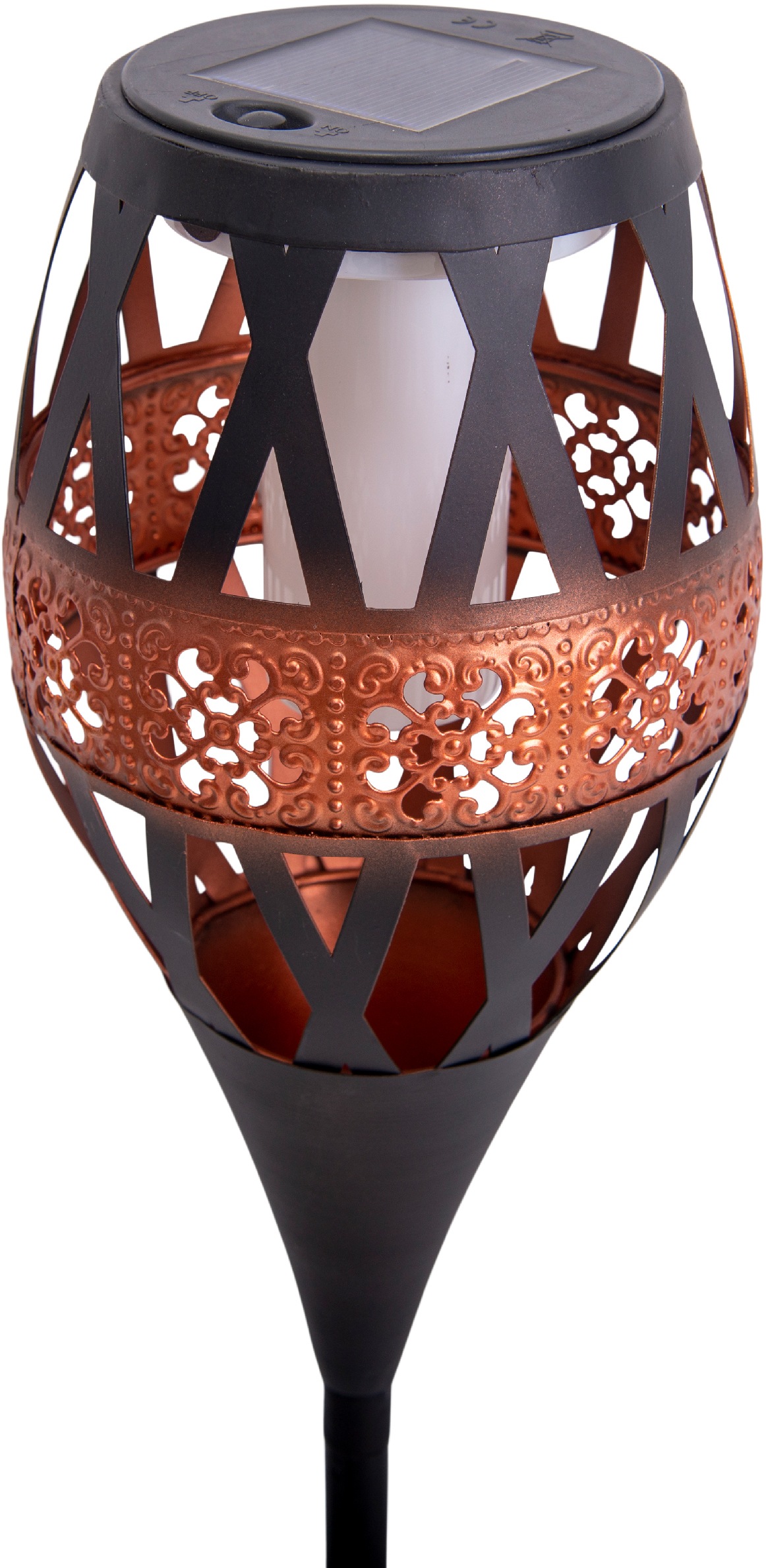 näve LED Gartenfackel »Flame Light«, 1 flammig, LED Solar Deko,incl. 24x LED´s 0,05W,Farbe: rost / schwarz