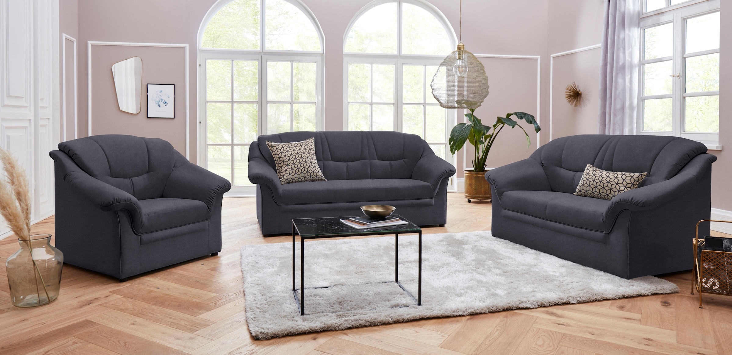 DOMO collection 2-Sitzer »Mezia kompakt für kleine Räume, Breite 146cm, komfortabel und zeitlos,«