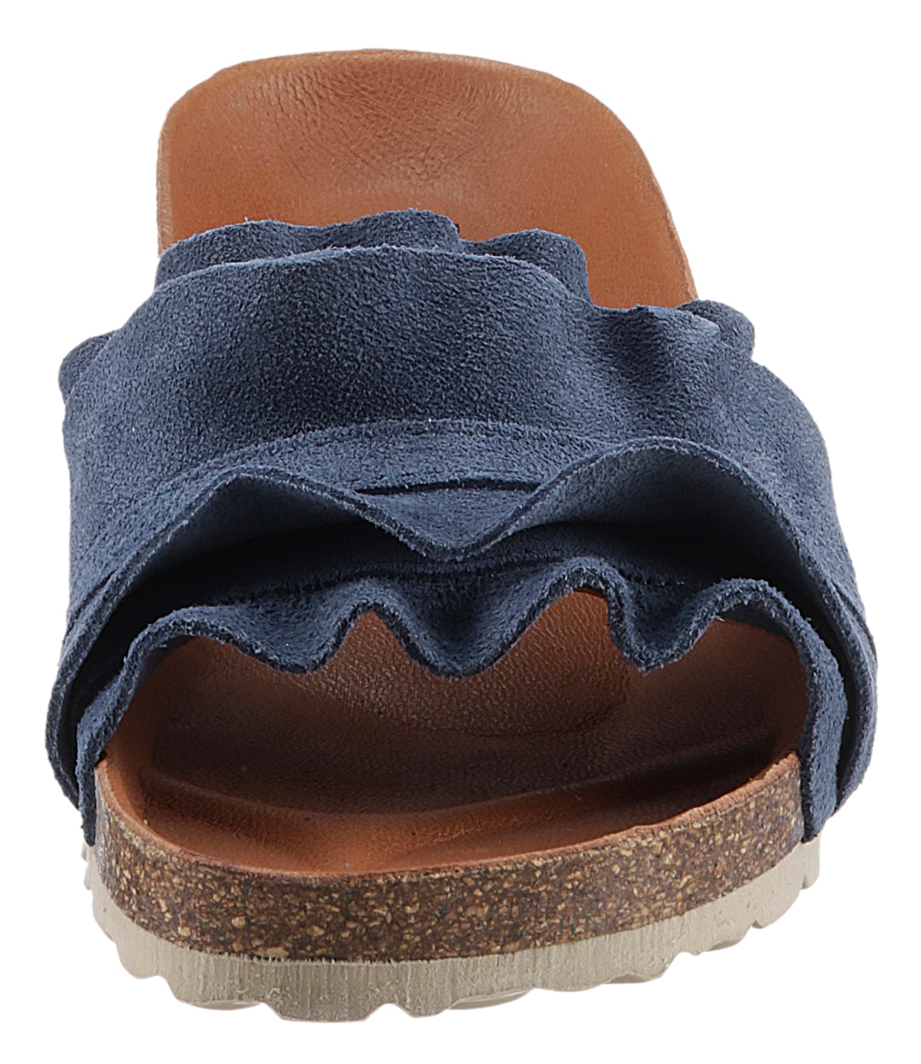 VERBENAS Pantolette »Rocio Roda«  Sommerschuh, Flat mit geschwungenen Laschenstoff