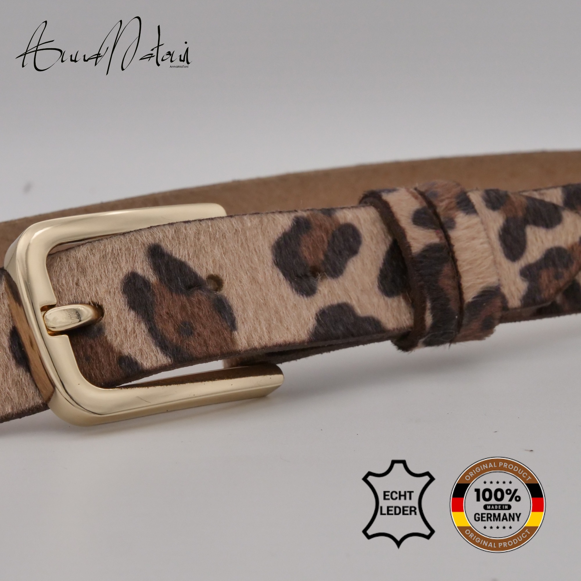 AnnaMatoni Ledergürtel »AnnaMatoni Damen Ledergürtel in hochwertigem Kunstfell in Leo«