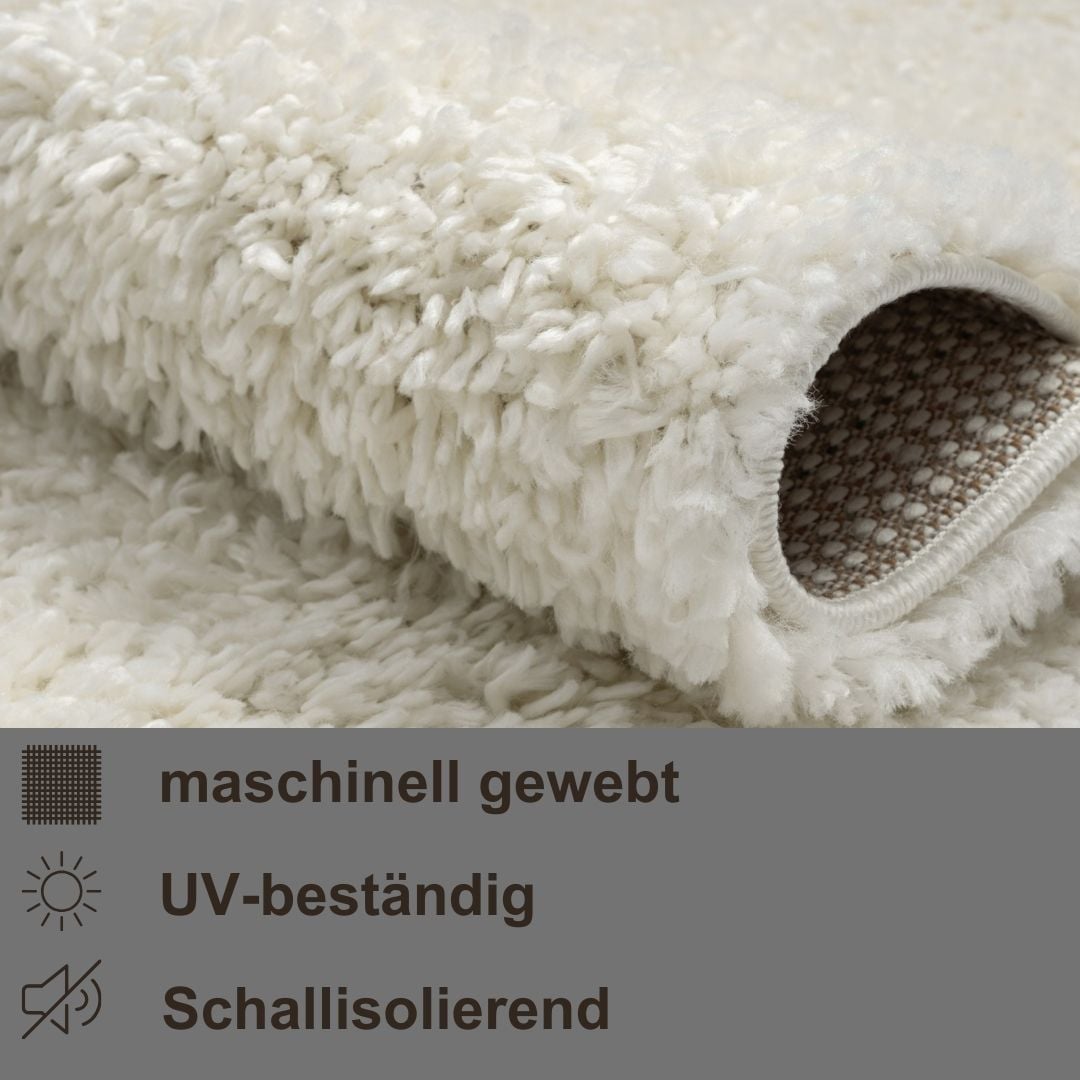 Myflair Möbel & Accessoires Hochflor-Teppich »My Shaggy«, rund, 37 mm Höhe, Shaggy, Uni Farben, leicht glänzend, Microfaser, extra flauschig