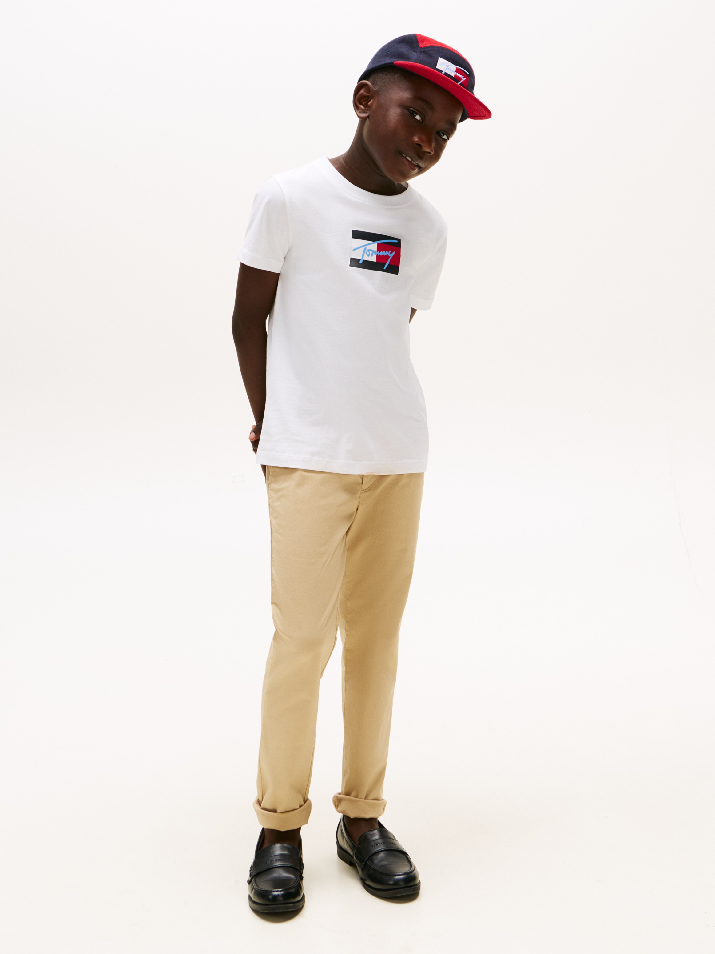 Tommy Hilfiger T-Shirt »TOMMY SCRIPT FLAG PRINT TEE SS«, für Kinder bis 16 Jahre, mit Logo-Print