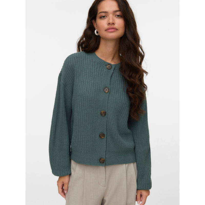 VERO MODA Strickjacke »VMLEA LS O-NECK CARDIGAN NOOS« Balsam Green XS XS Gestrickter Cardigan von Vero Moda