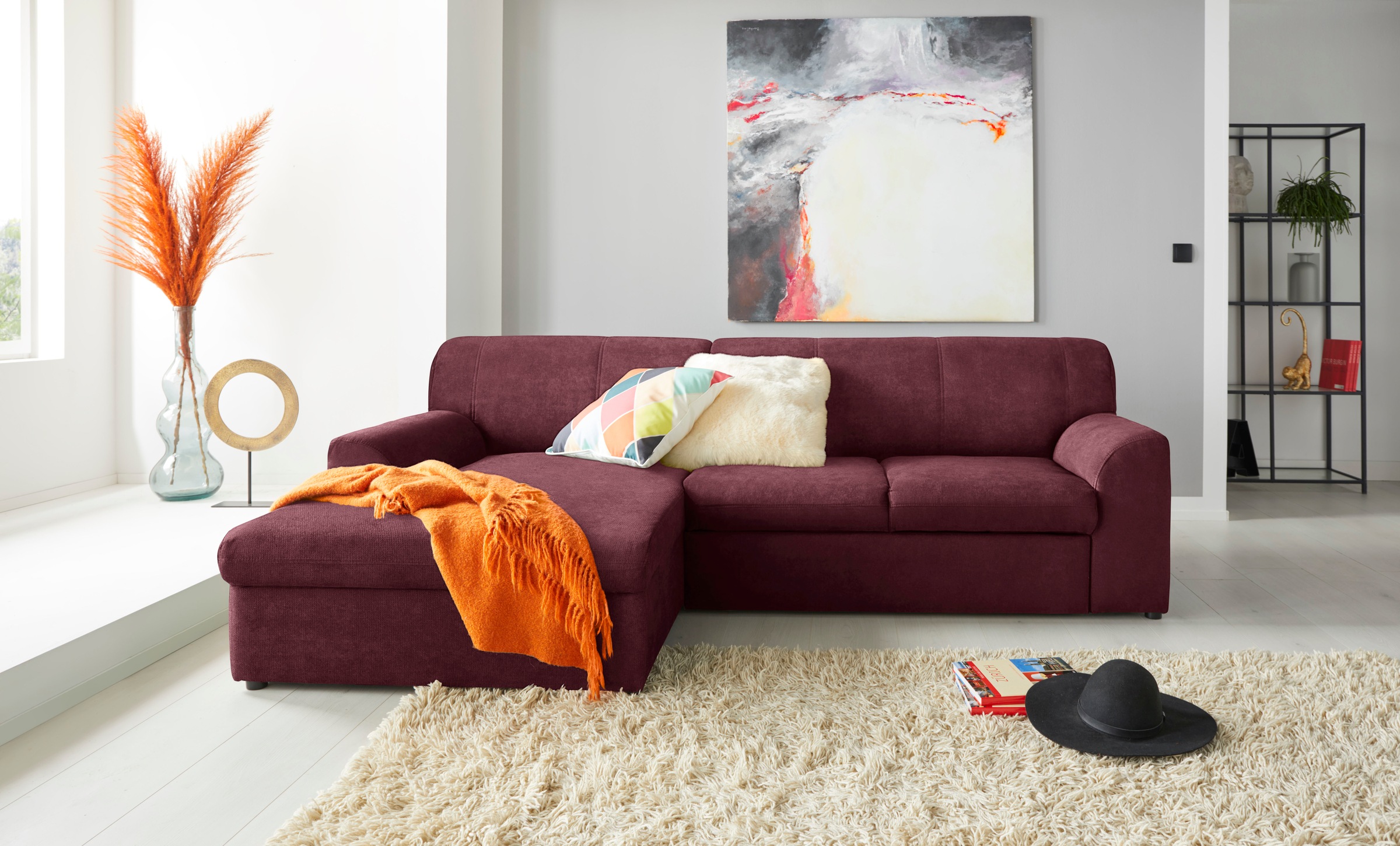 DOMO collection Ecksofa »Topper, elegant und zeitlos, kompaktes Stellmaß 24 günstig online kaufen