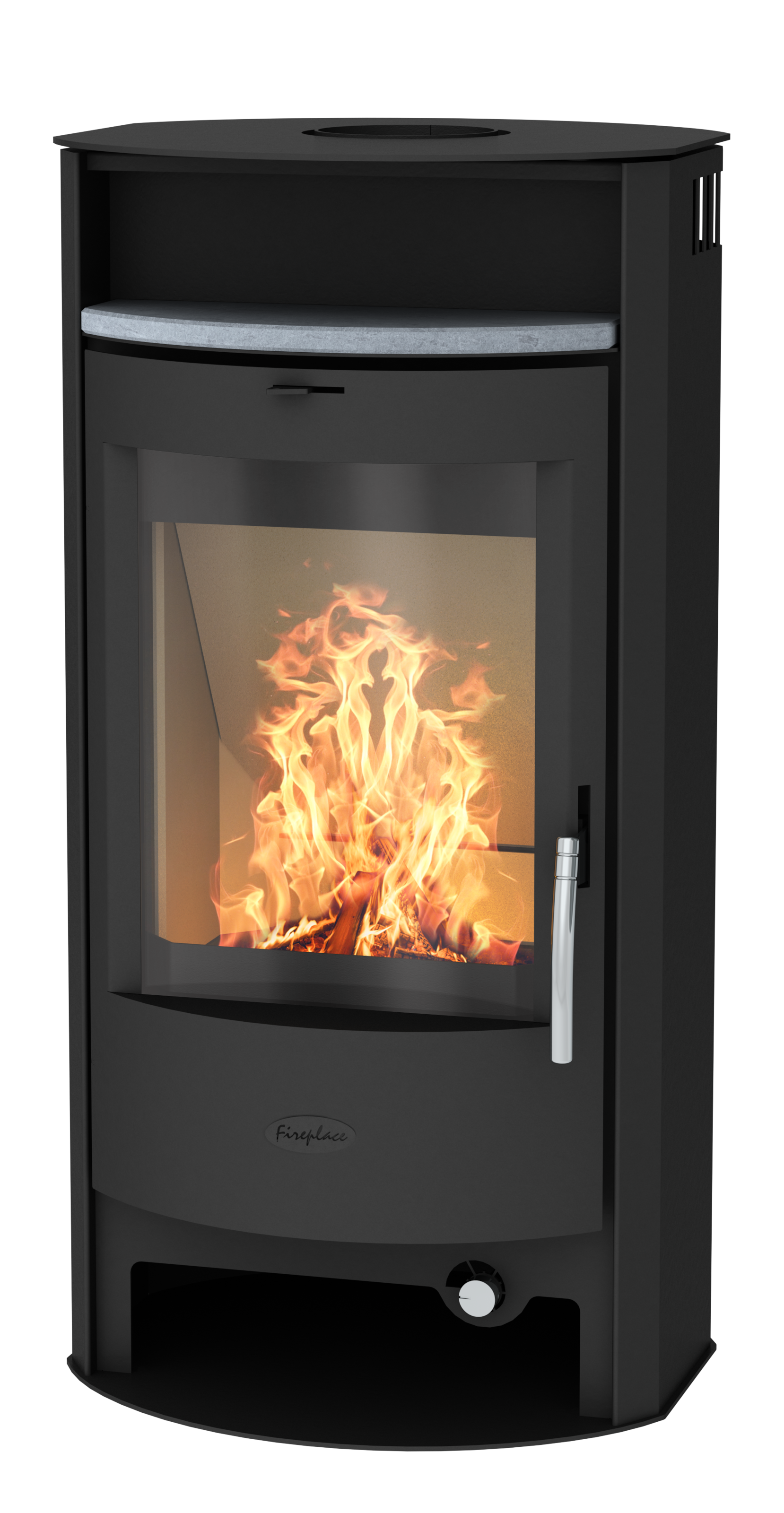 Fireplace Kaminofen »Heathus Parma Stahl«, mit Holzfach und Natursteinteefach