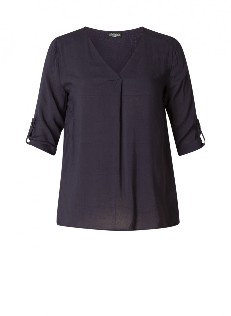 Base Level Curvy Shirtbluse »Yanina« mit V-Ausschnitt